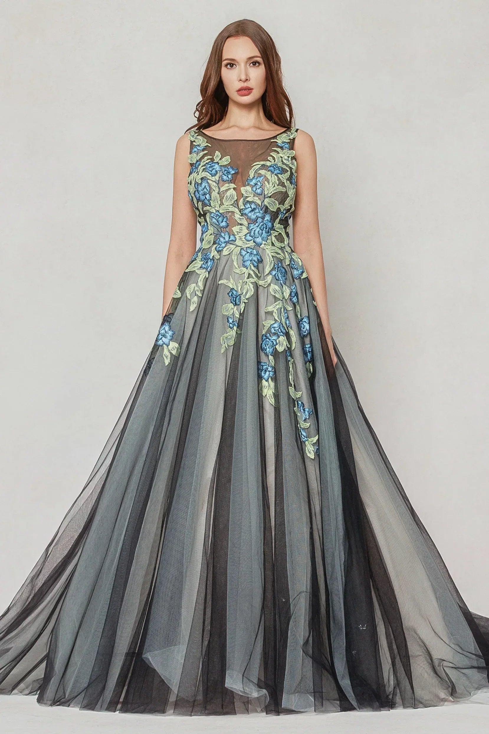A-Line Sweep-Brush Train Tulle Wedding Dress CW3611