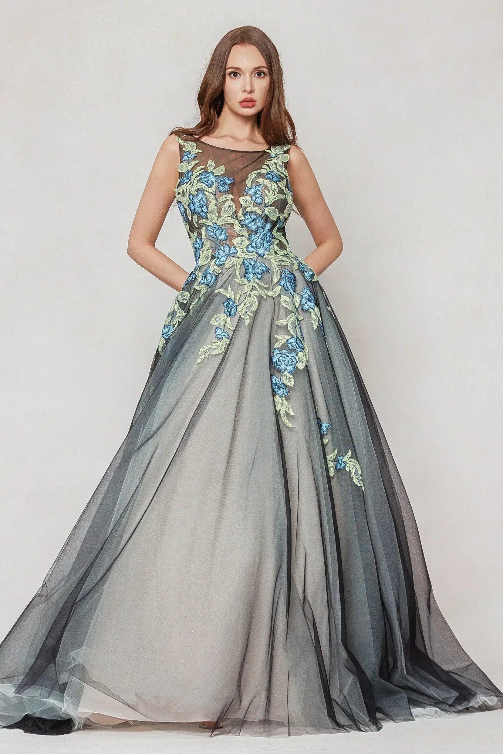 A-Line Sweep-Brush Train Tulle Wedding Dress CW3611