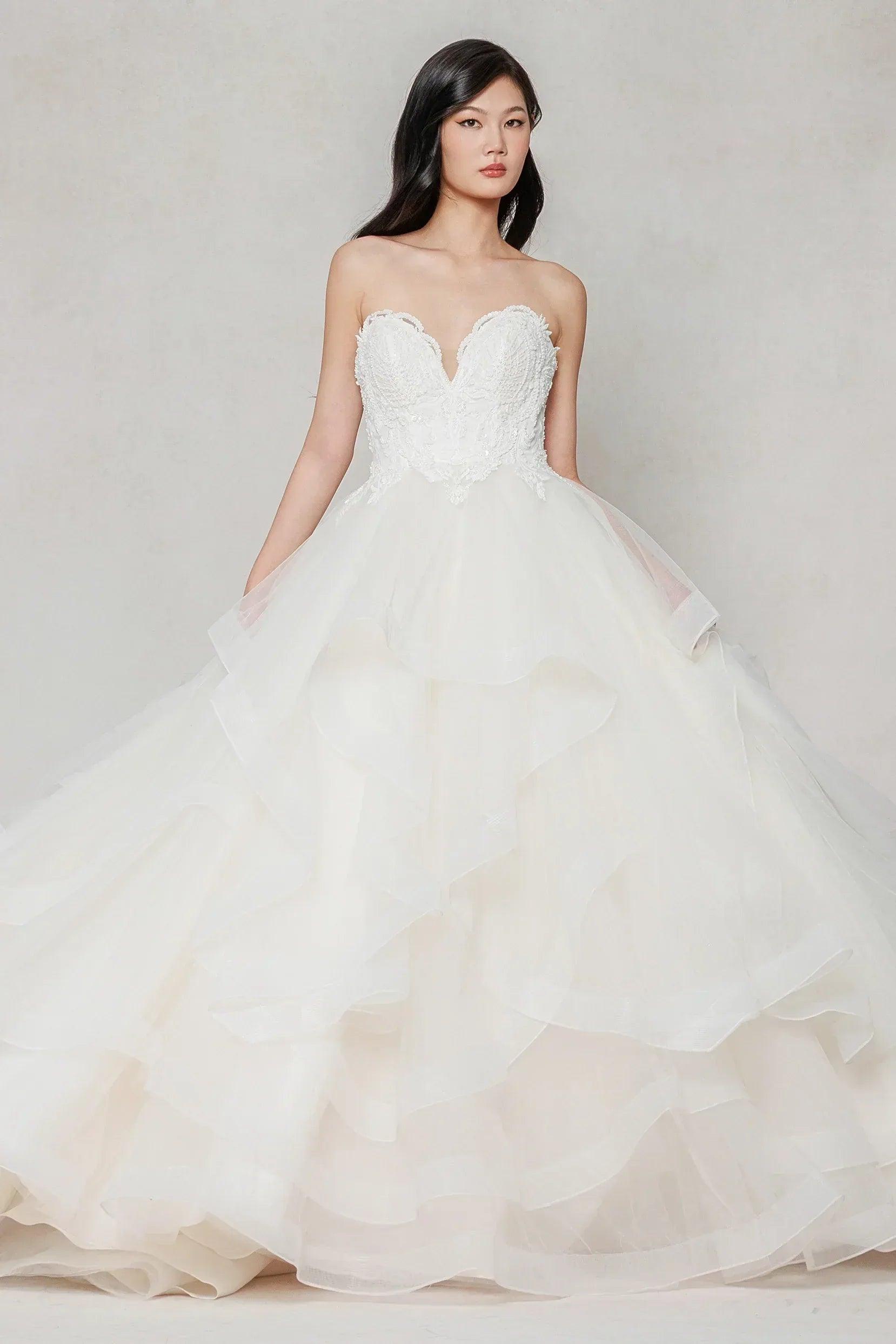Ball Gown Sweep-Brush Train Tulle Wedding Dress CW3632