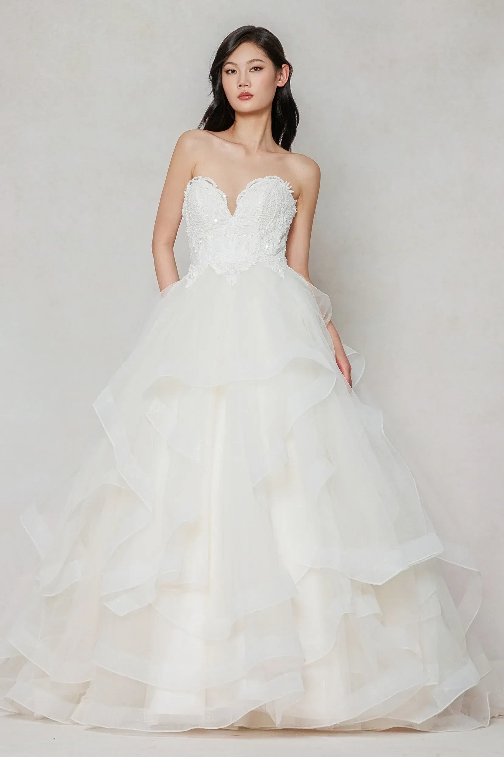 Ball Gown Sweep-Brush Train Tulle Wedding Dress CW3632