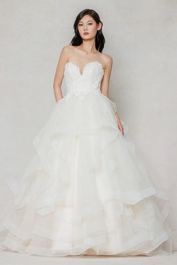 Ball Gown Sweep-Brush Train Tulle Wedding Dress CW3632