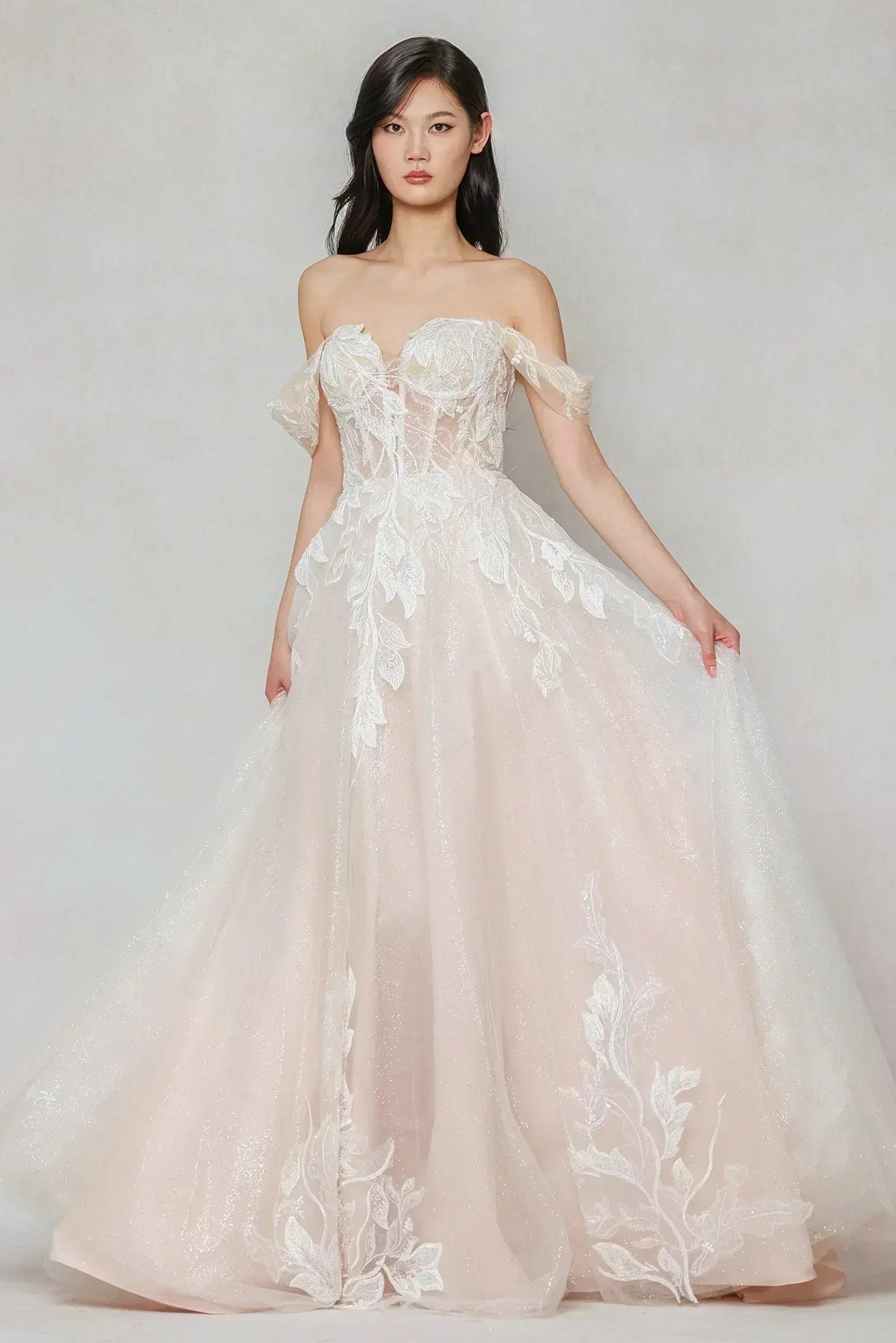 A-Line Court Train Tulle Wedding Dress CW3633