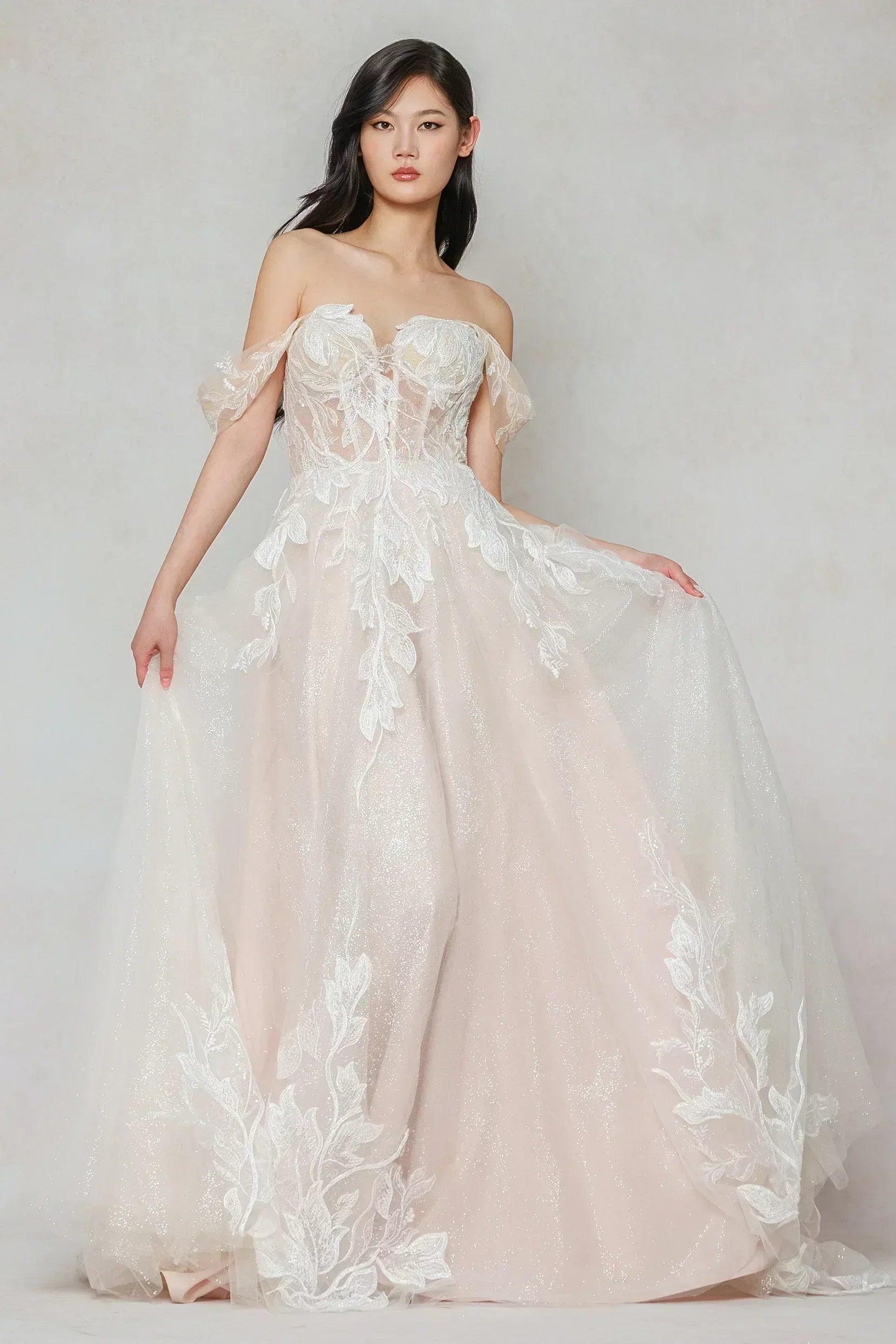 A-Line Court Train Tulle Wedding Dress CW3633