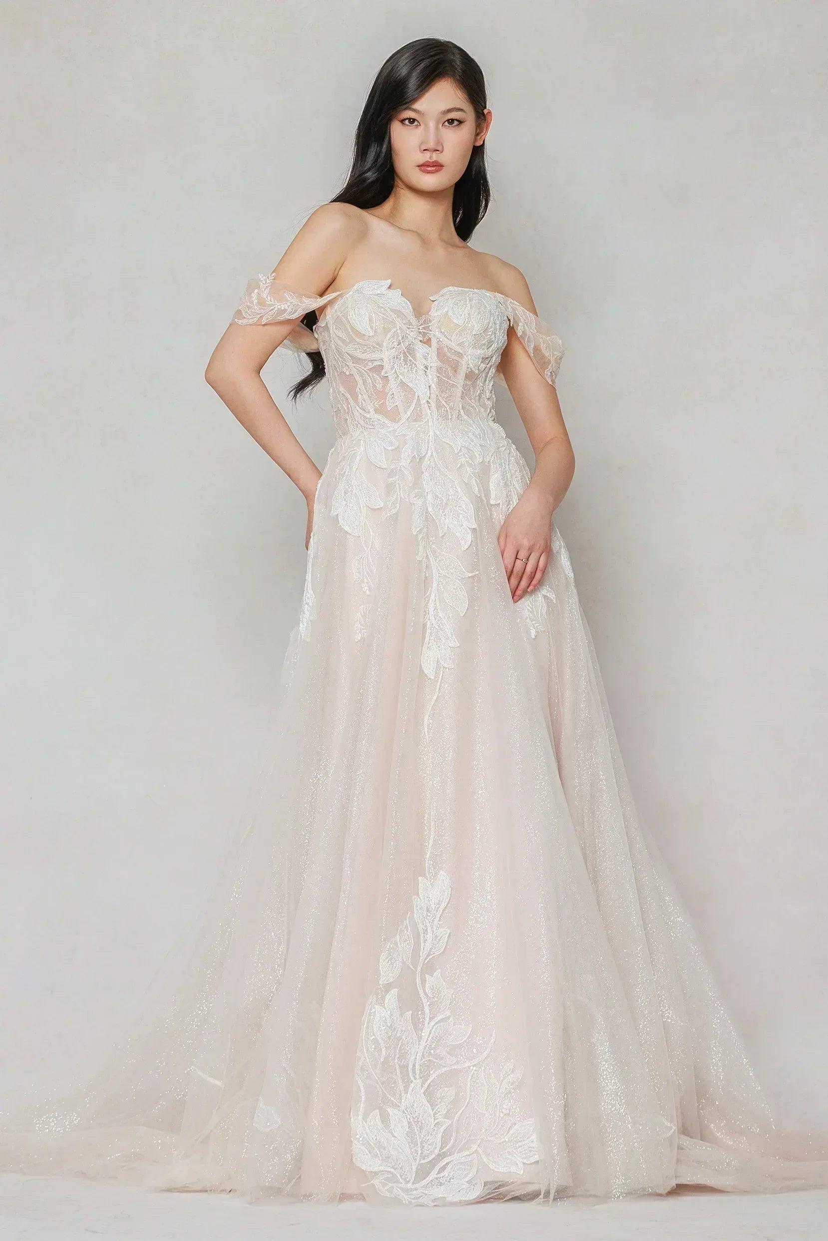 A-Line Court Train Tulle Wedding Dress CW3633