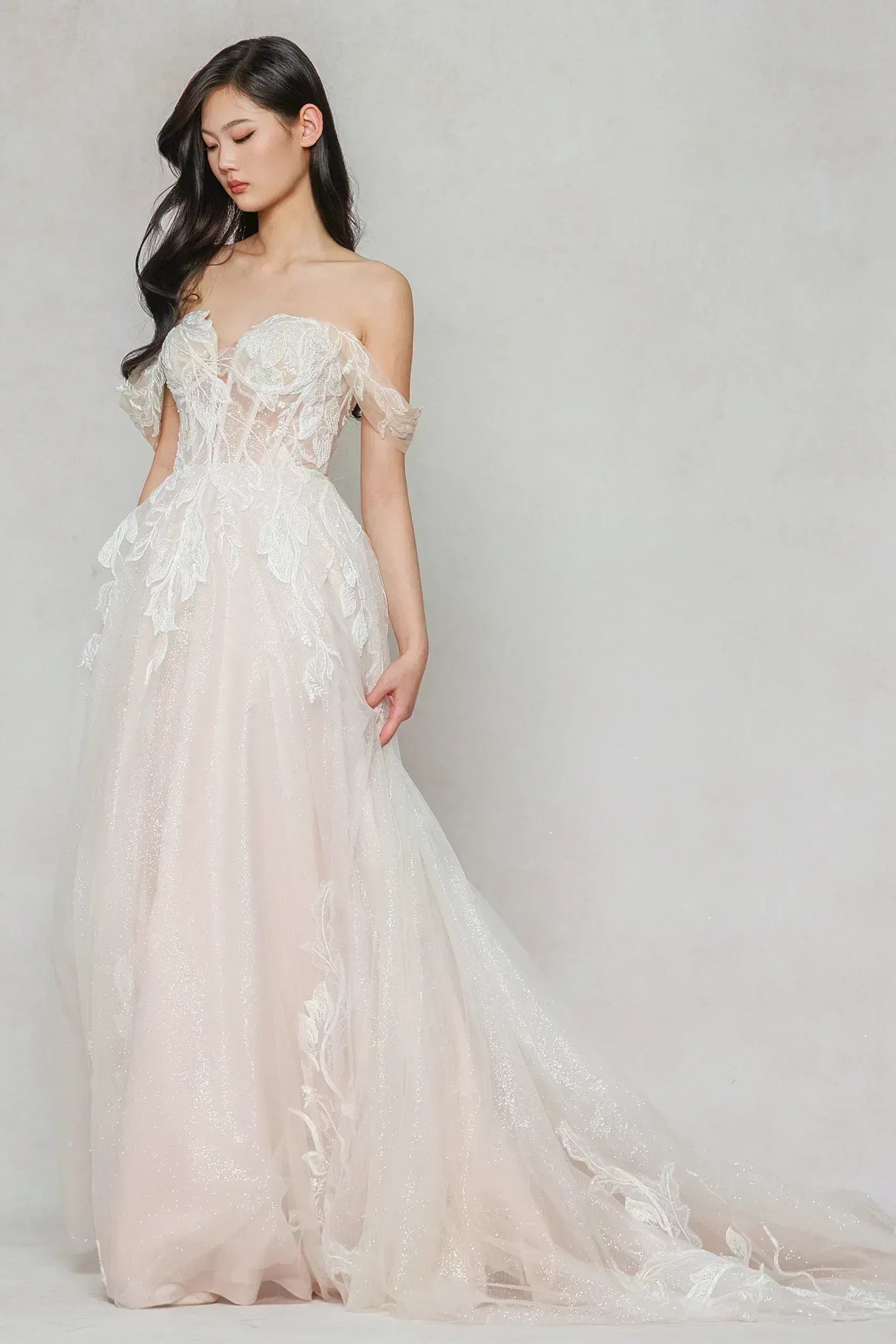 A-Line Court Train Tulle Wedding Dress CW3633