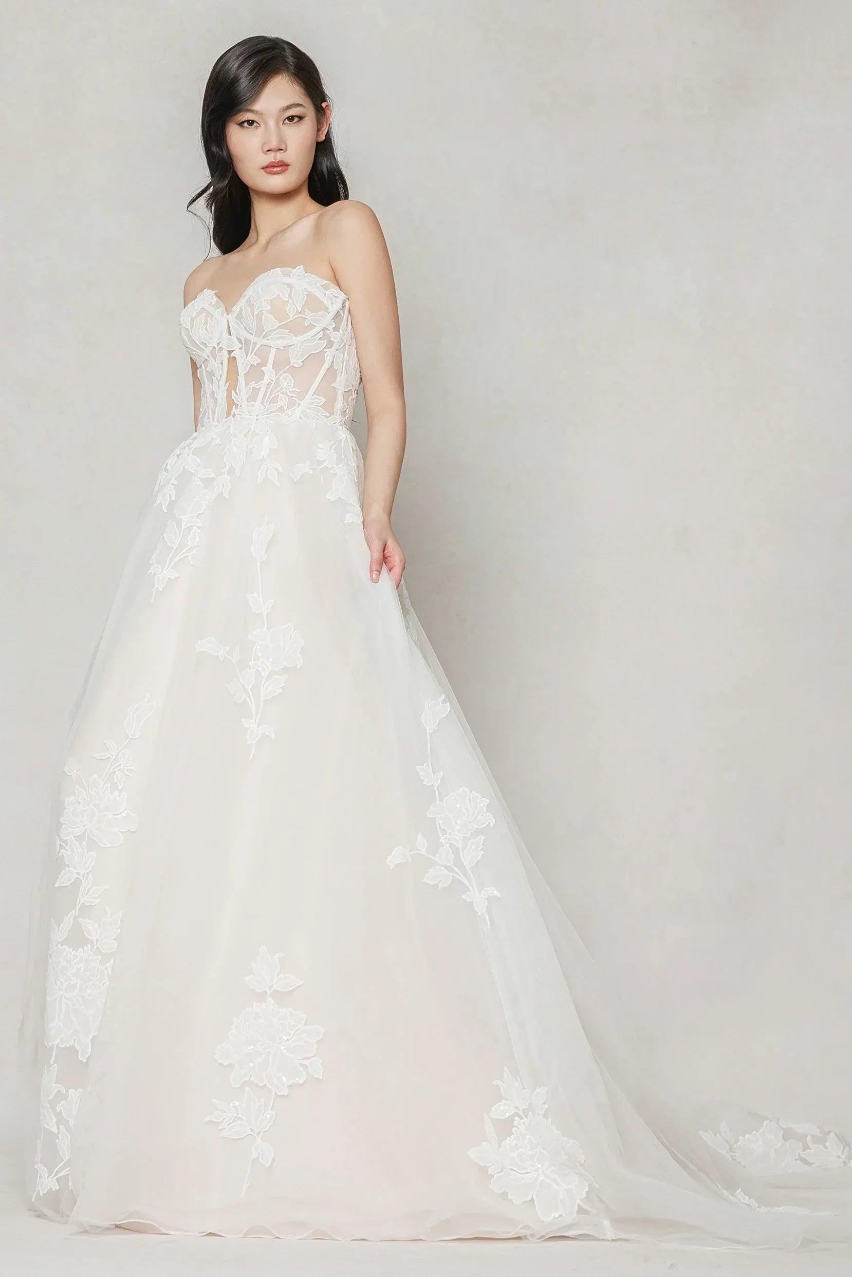A-Line Court Train Tulle Wedding Dress CW3634