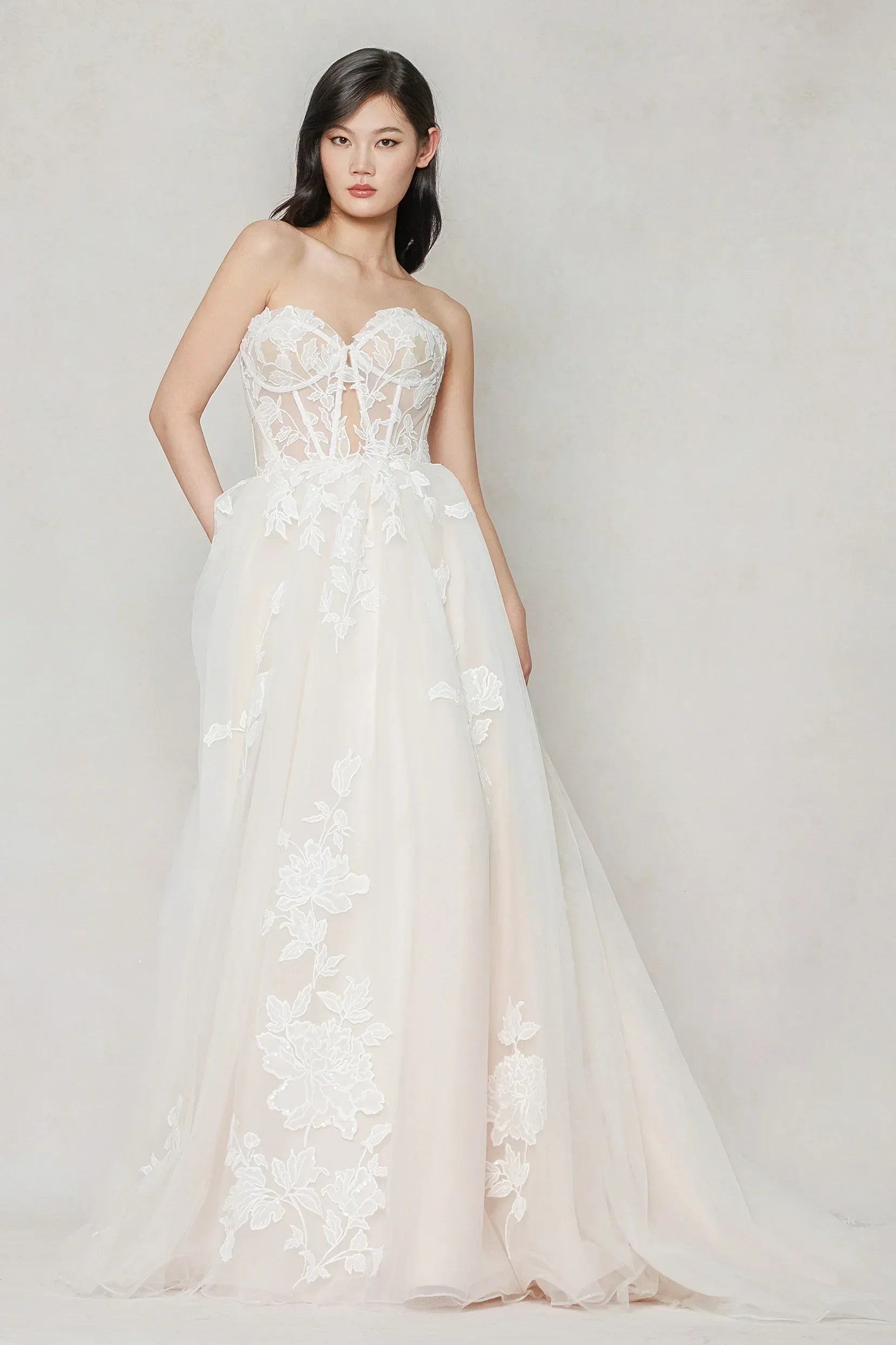 A-Line Court Train Tulle Wedding Dress CW3634