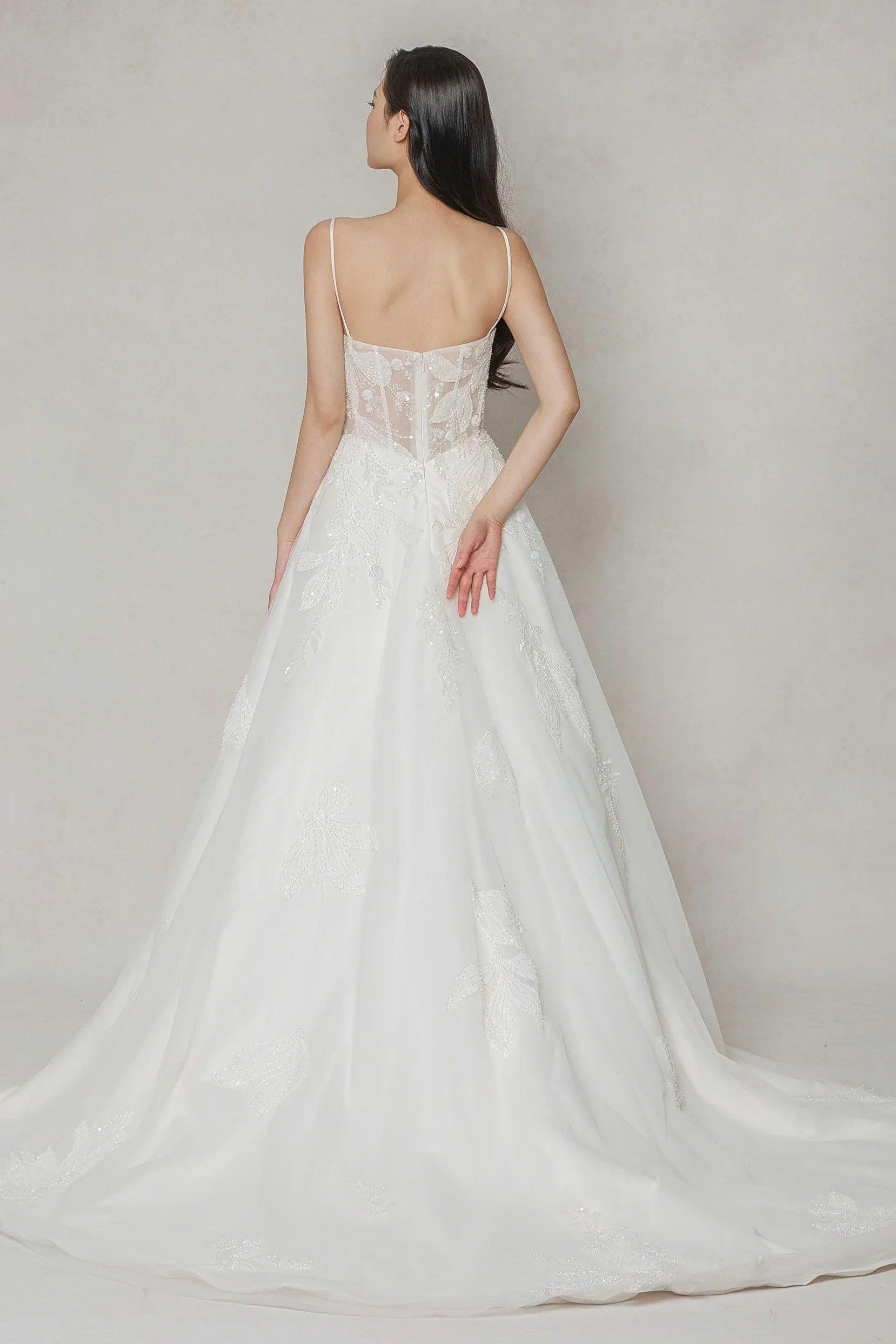 A-Line Court Train Tulle Wedding Dress CW3640