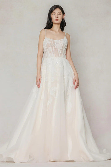 A-Line Court Train Tulle Wedding Dress CW3640