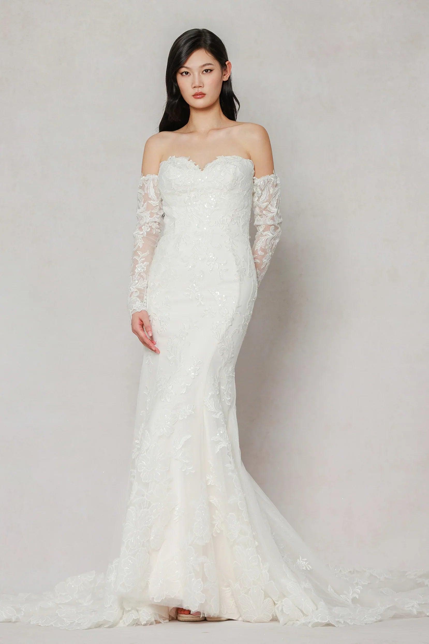 Trumpet-Mermaid Chapel Train Tulle Wedding Dress CW3641