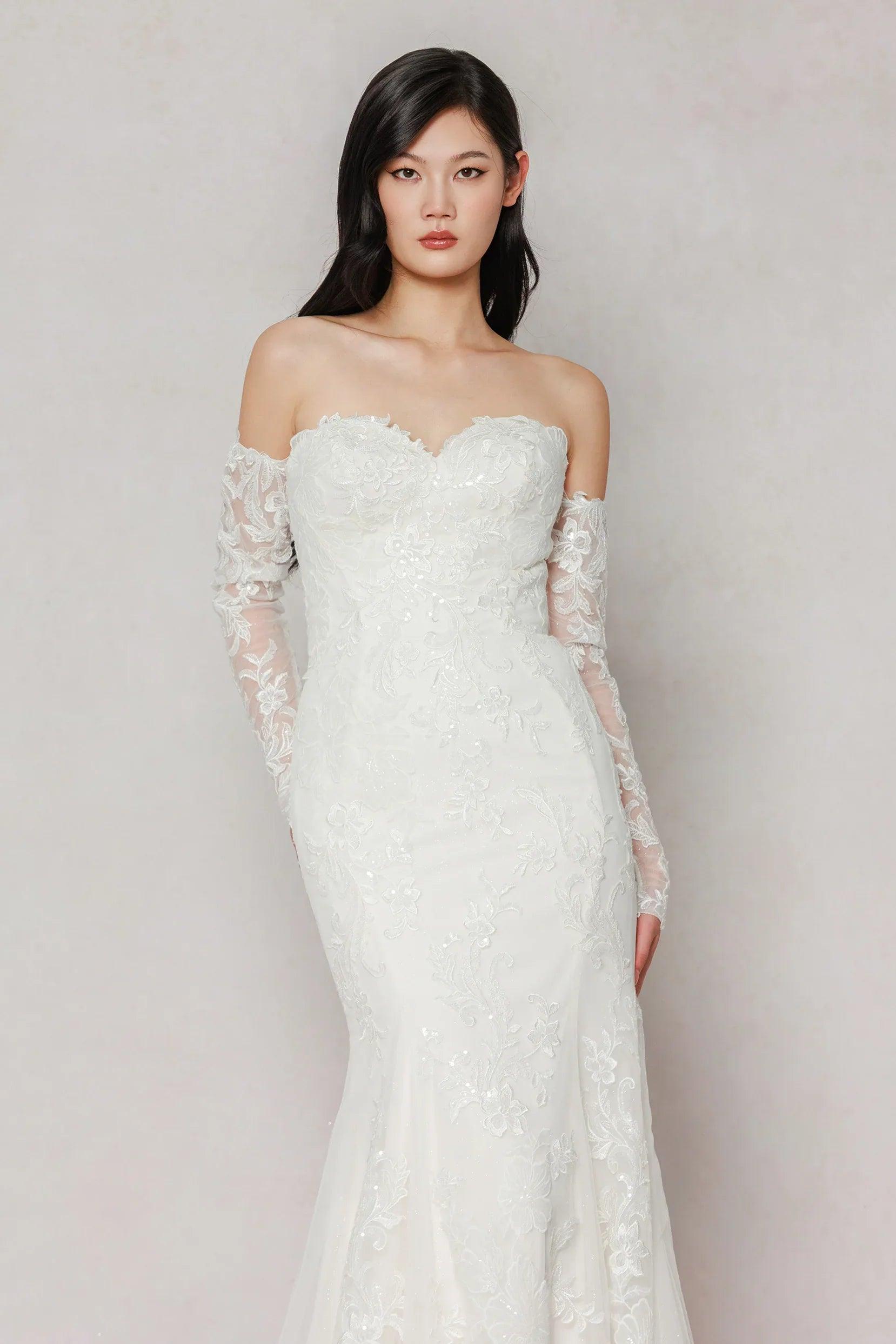 Trumpet-Mermaid Chapel Train Tulle Wedding Dress CW3641