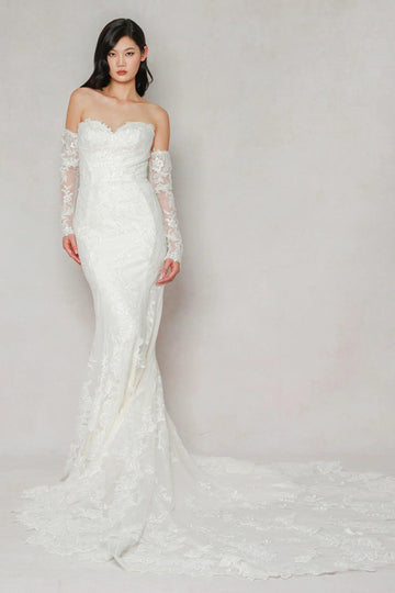 Trumpet-Mermaid Chapel Train Tulle Wedding Dress CW3641