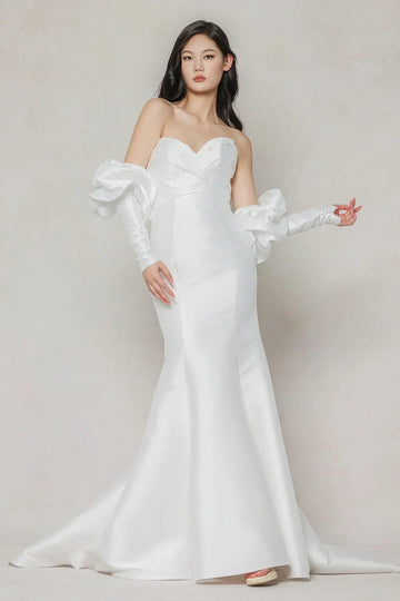 Trumpet-Mermaid Court Train Mikado Wedding Dress CW3649