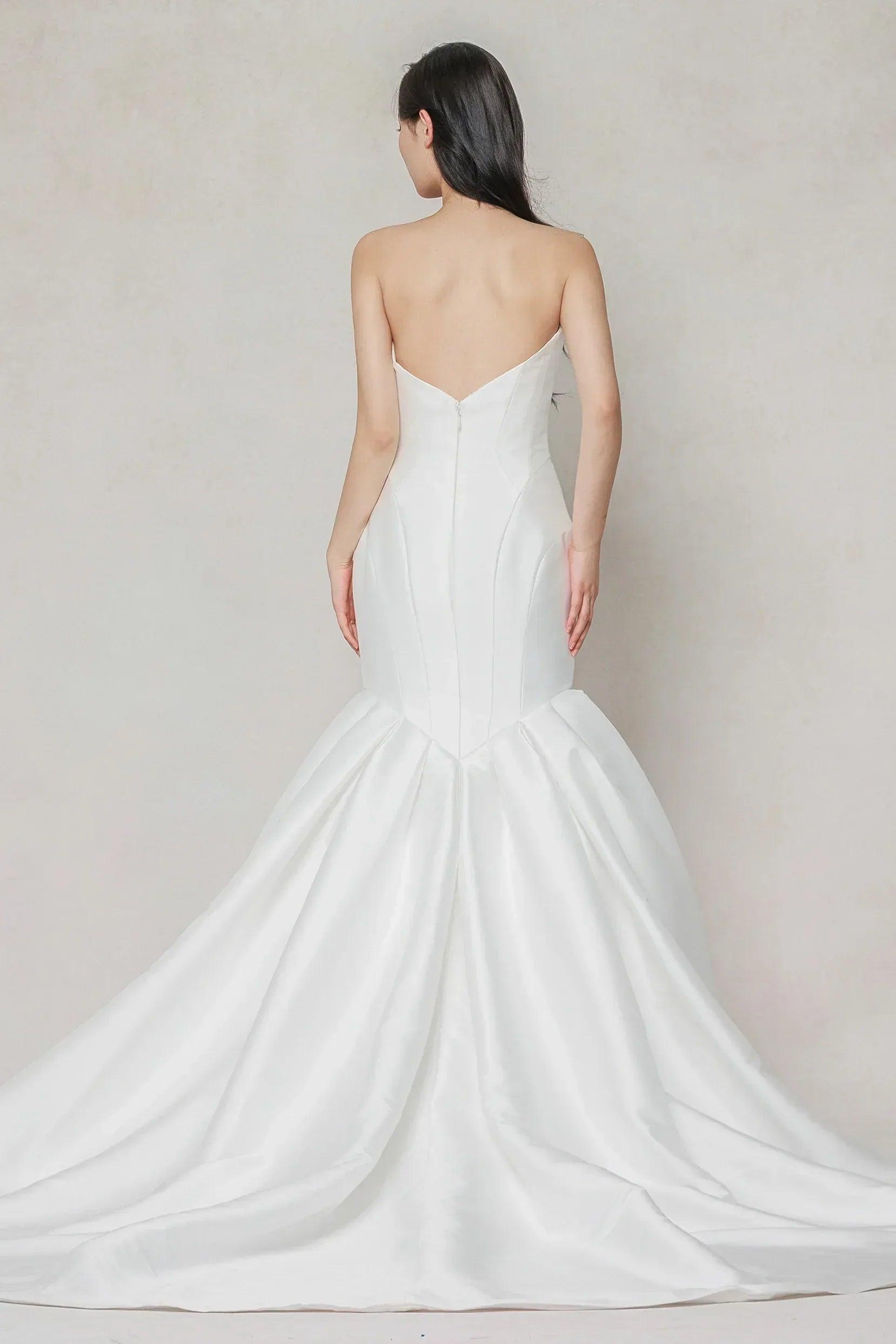 Trumpet-Mermaid Court Train Mikado Wedding Dress CW3650