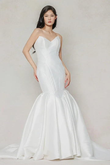 Trumpet-Mermaid Court Train Mikado Wedding Dress CW3650