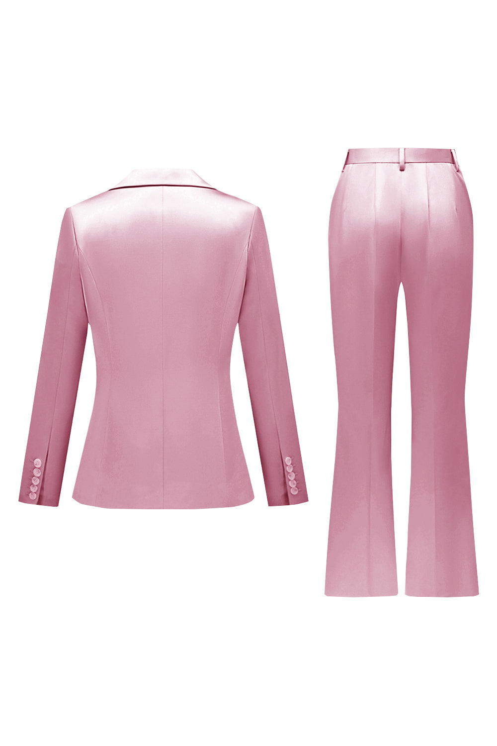 Grey Pink 2 Pieces Notched Lapel Long Sleeves Women Suits