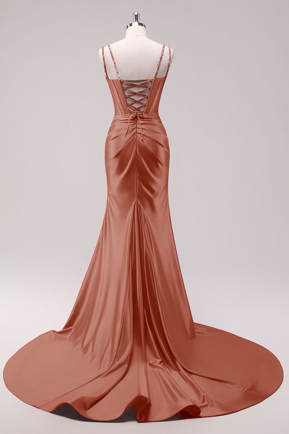Sparkly Fuchsia Corset Sequined Long Prom Dress with Slit