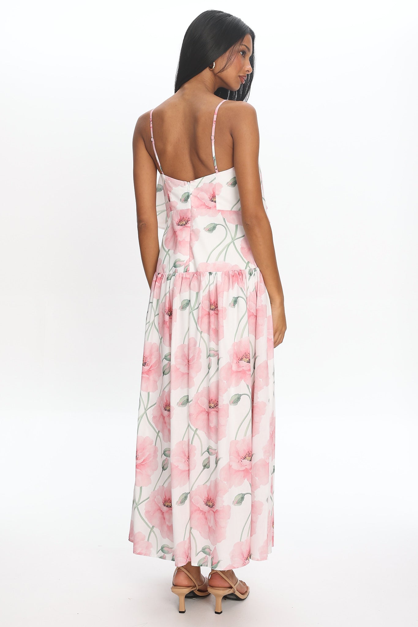 Poppy Fields Tiered Maxi Dress Pink