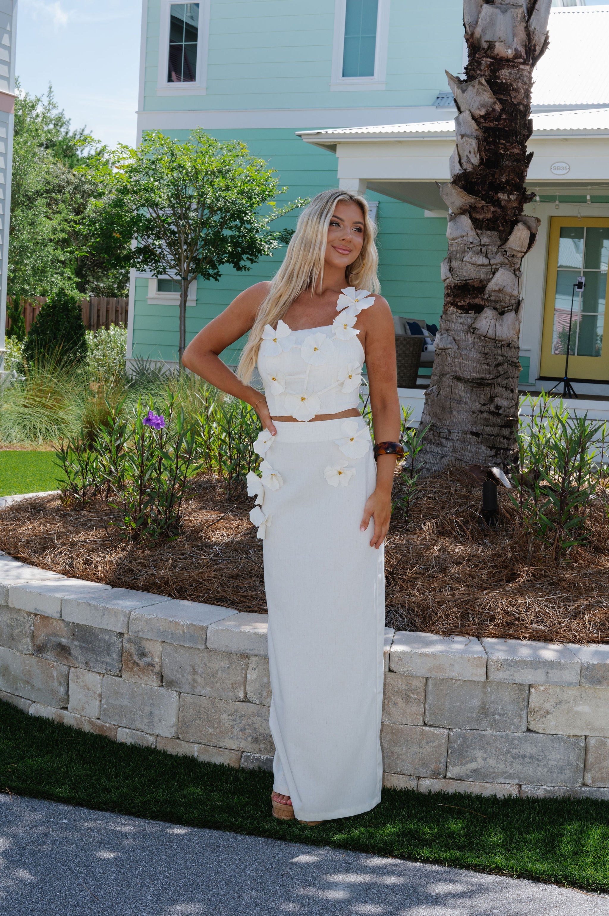 Ariel Maxi Skirt Set-Natural
