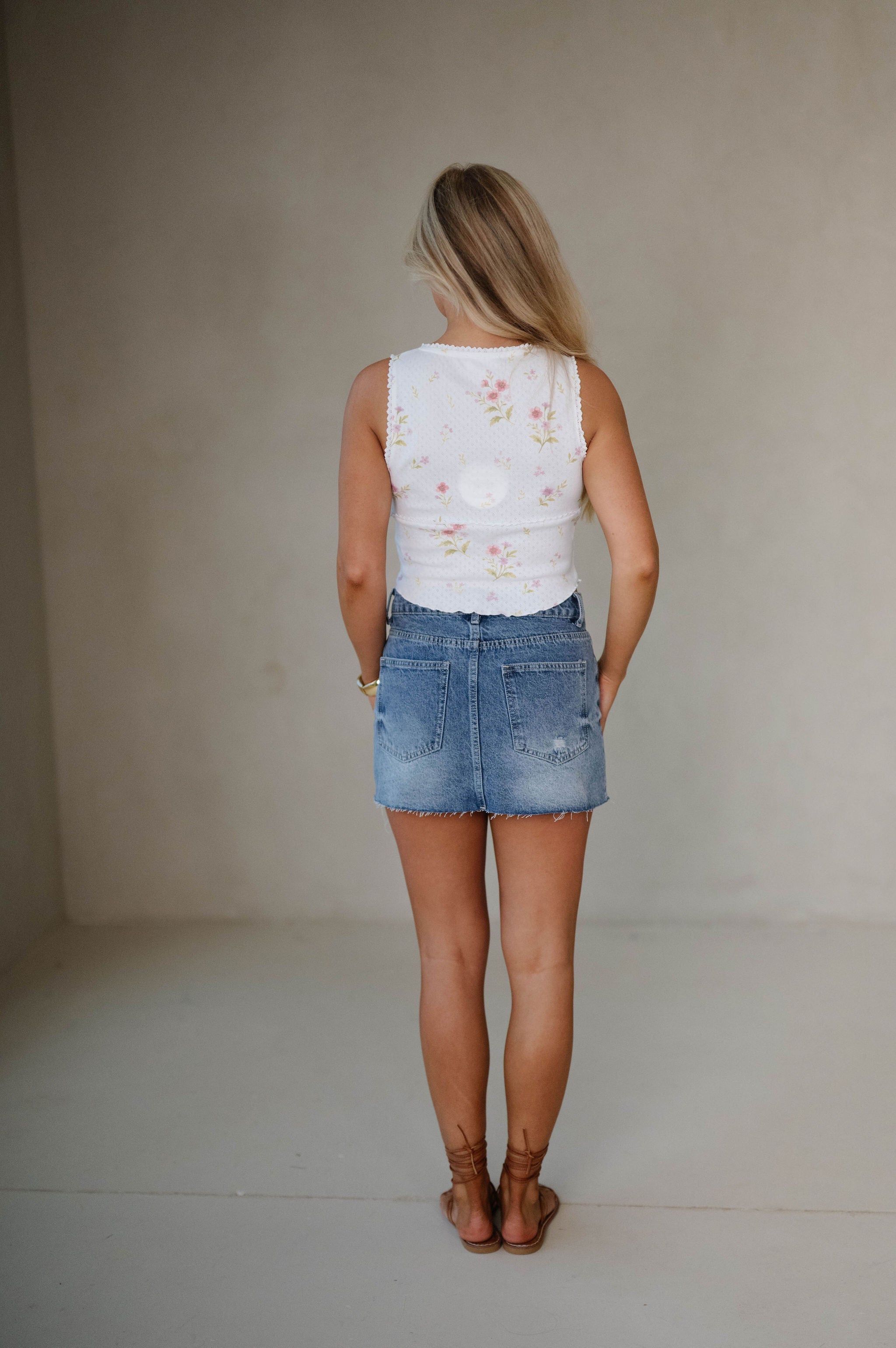 Annabelle Floral Lace Trim Top-Off White/Pink