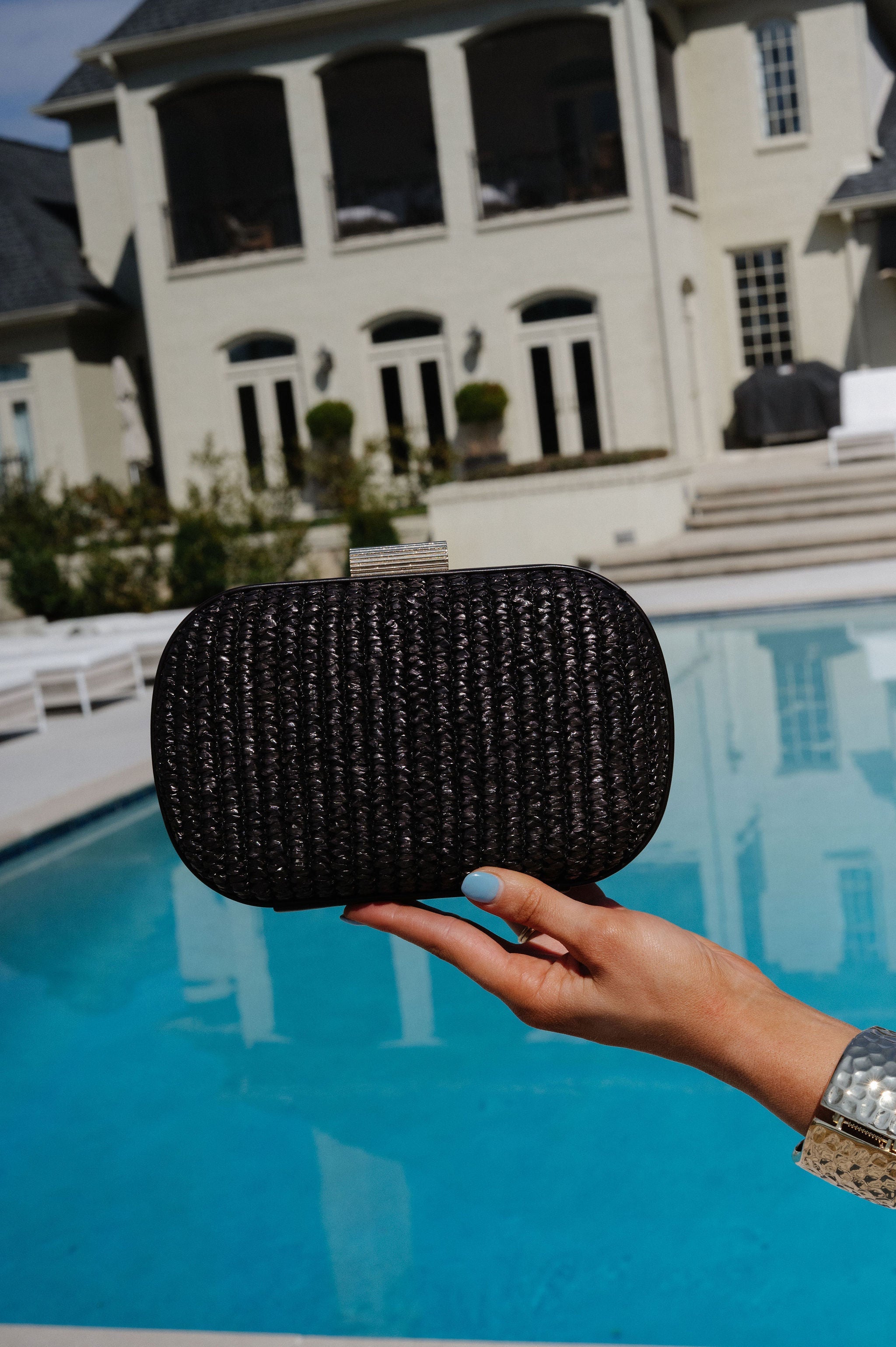 Alix Straw Clutch-Chocolate