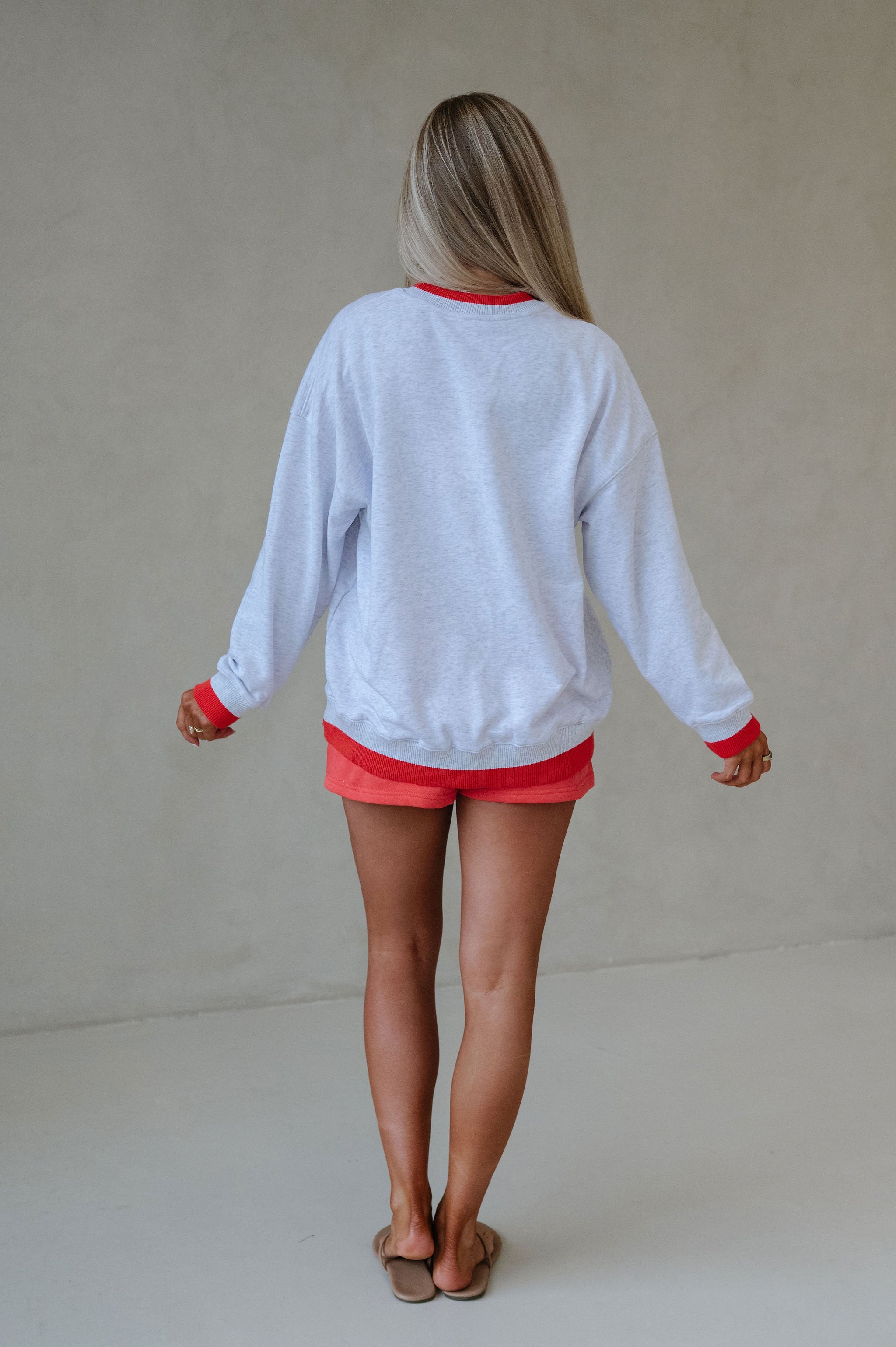 America Oversized Sweatshirt-Light Grey