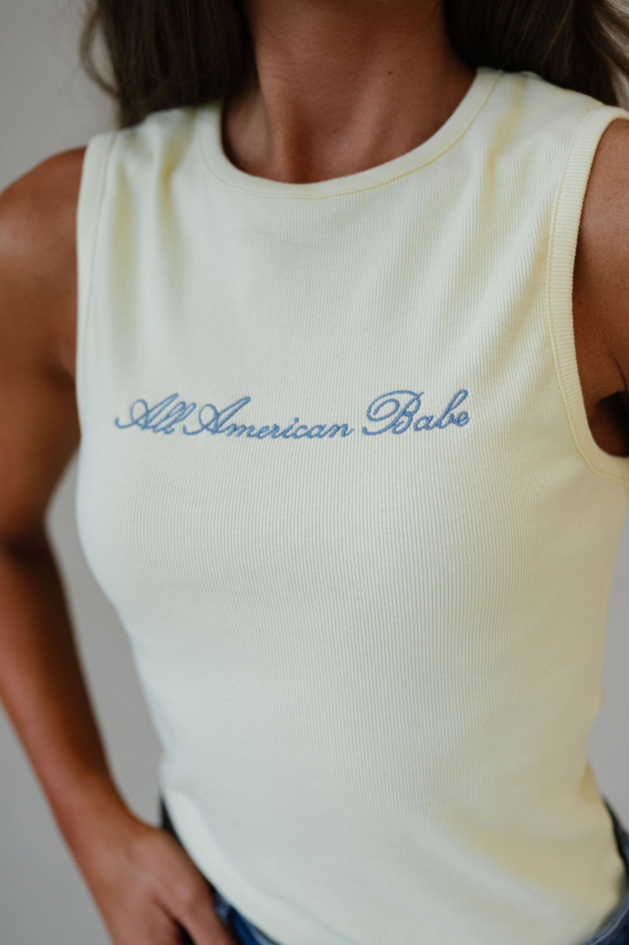 All American Babe Top-Light Yellow