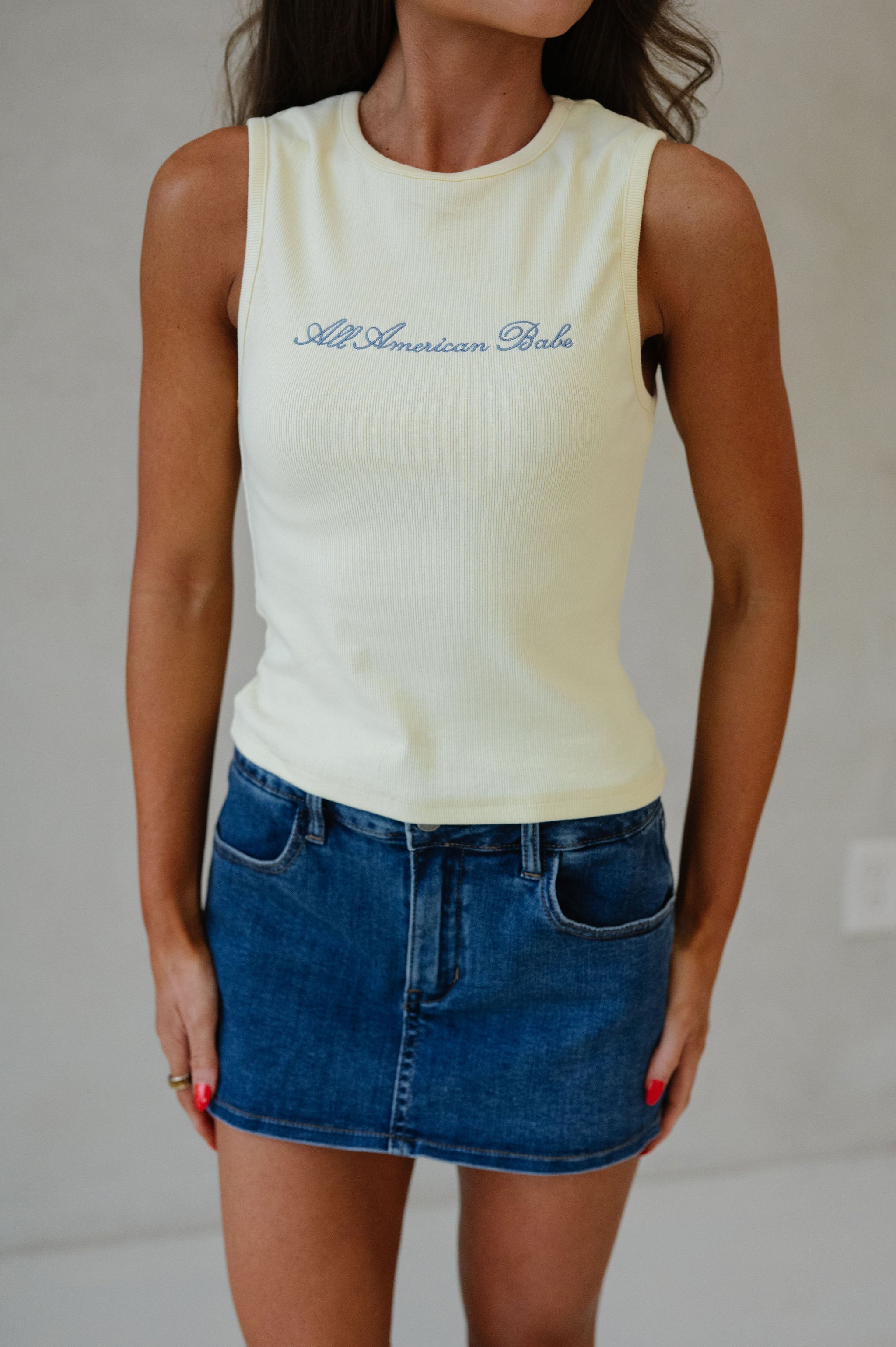 All American Babe Top-Light Yellow