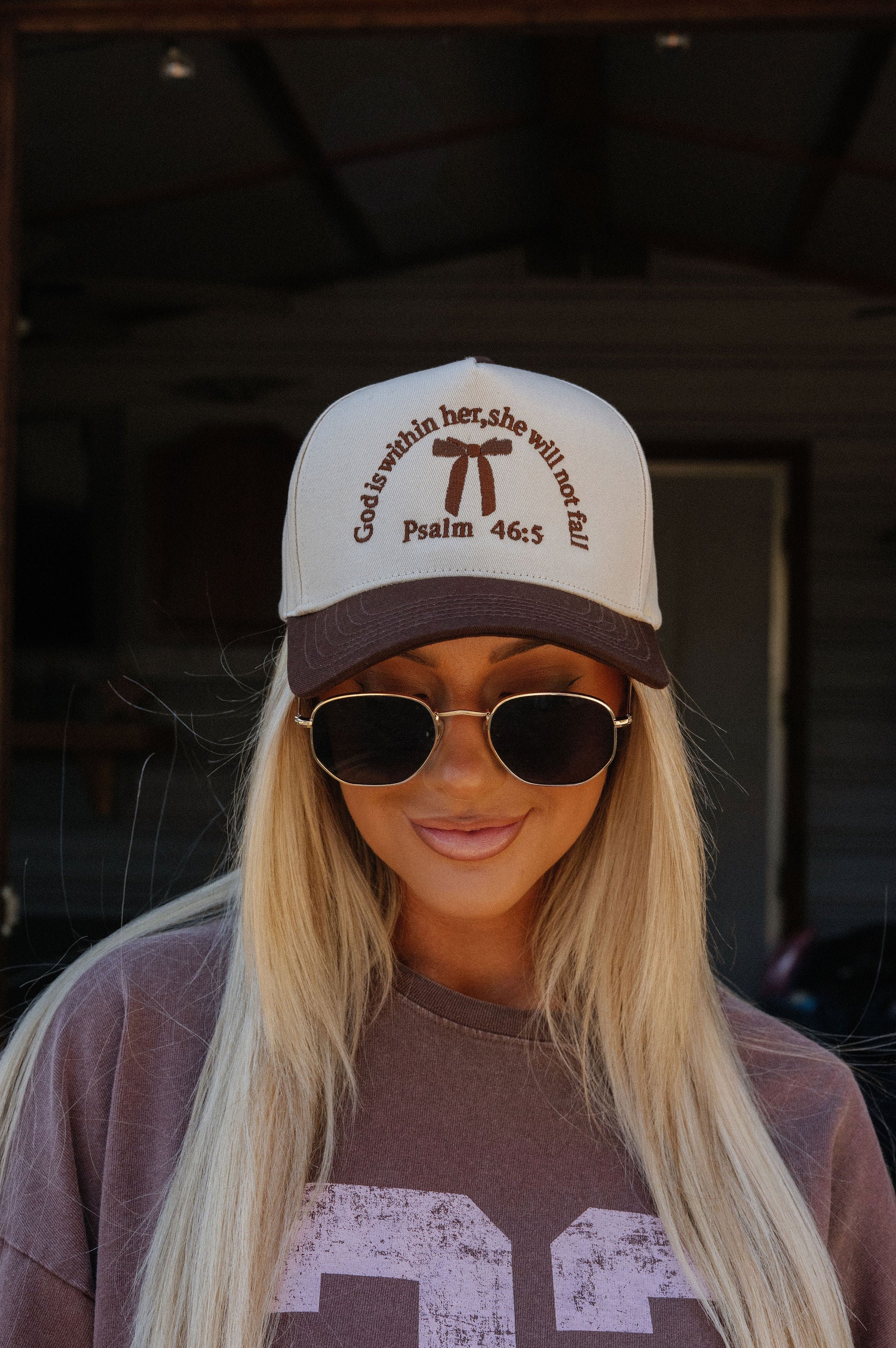 Psalm 46:5 Trucker Hat-Brown
