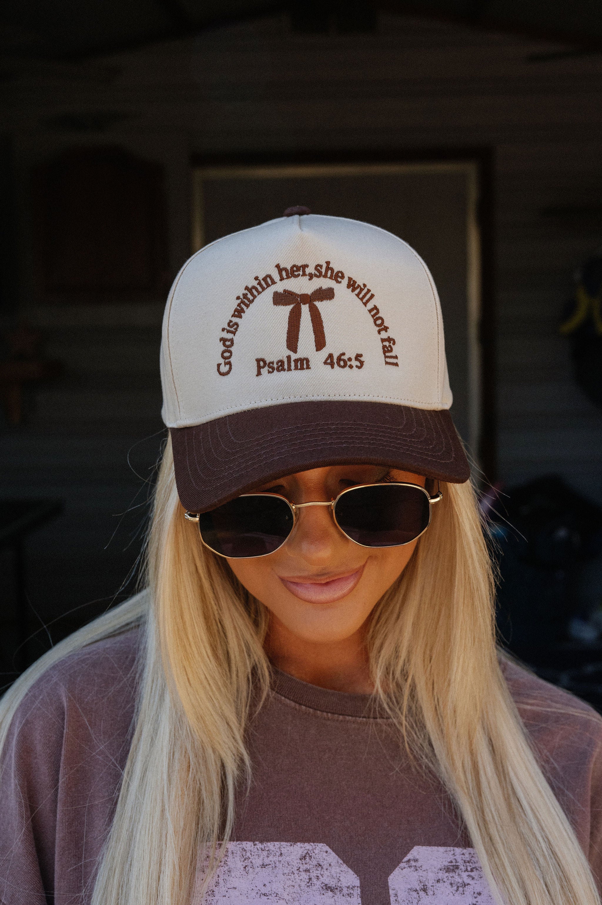 Psalm 46:5 Trucker Hat-Brown