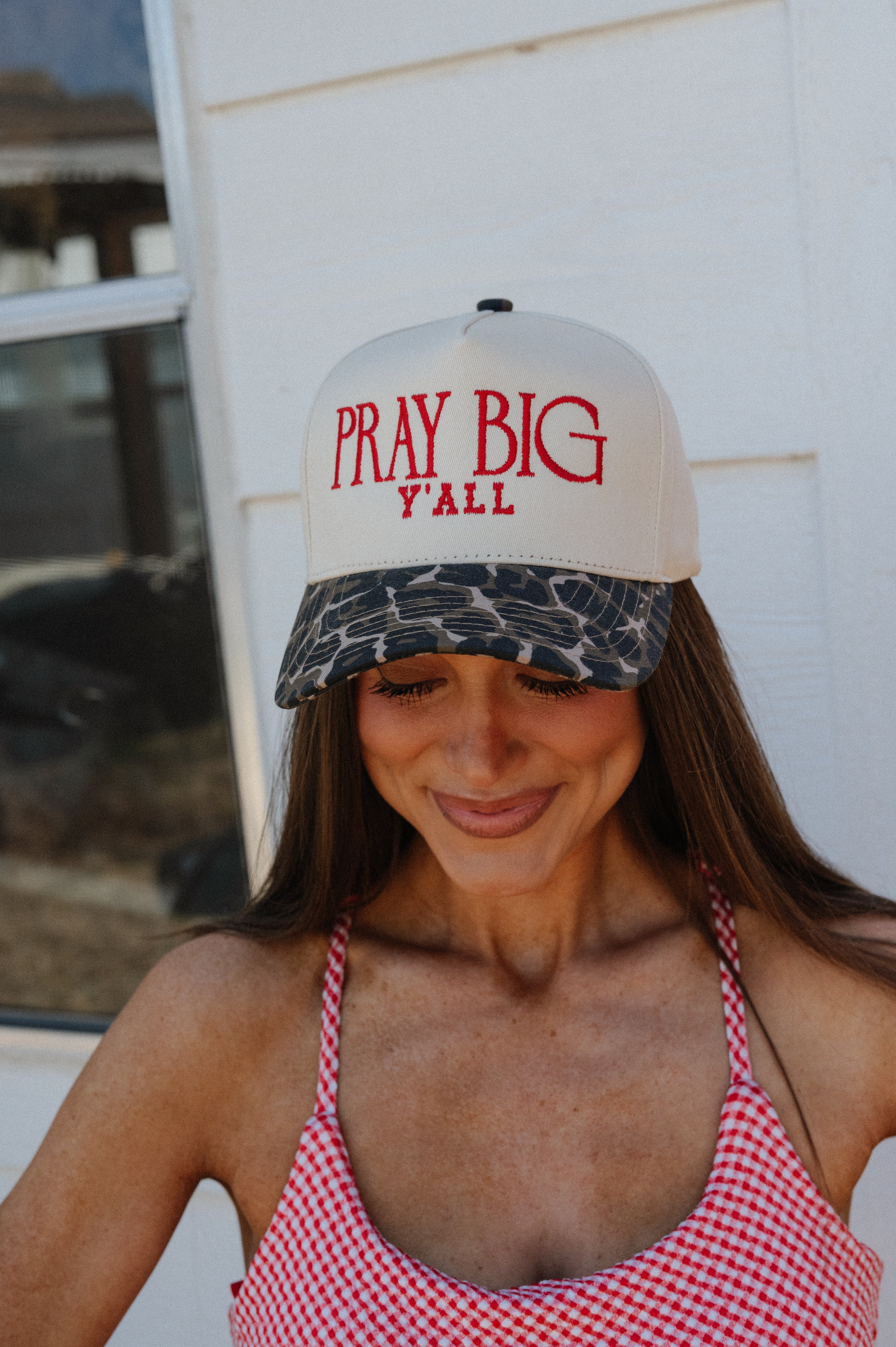 PRAY BIG Y'ALL Trucker Hat- Leopard