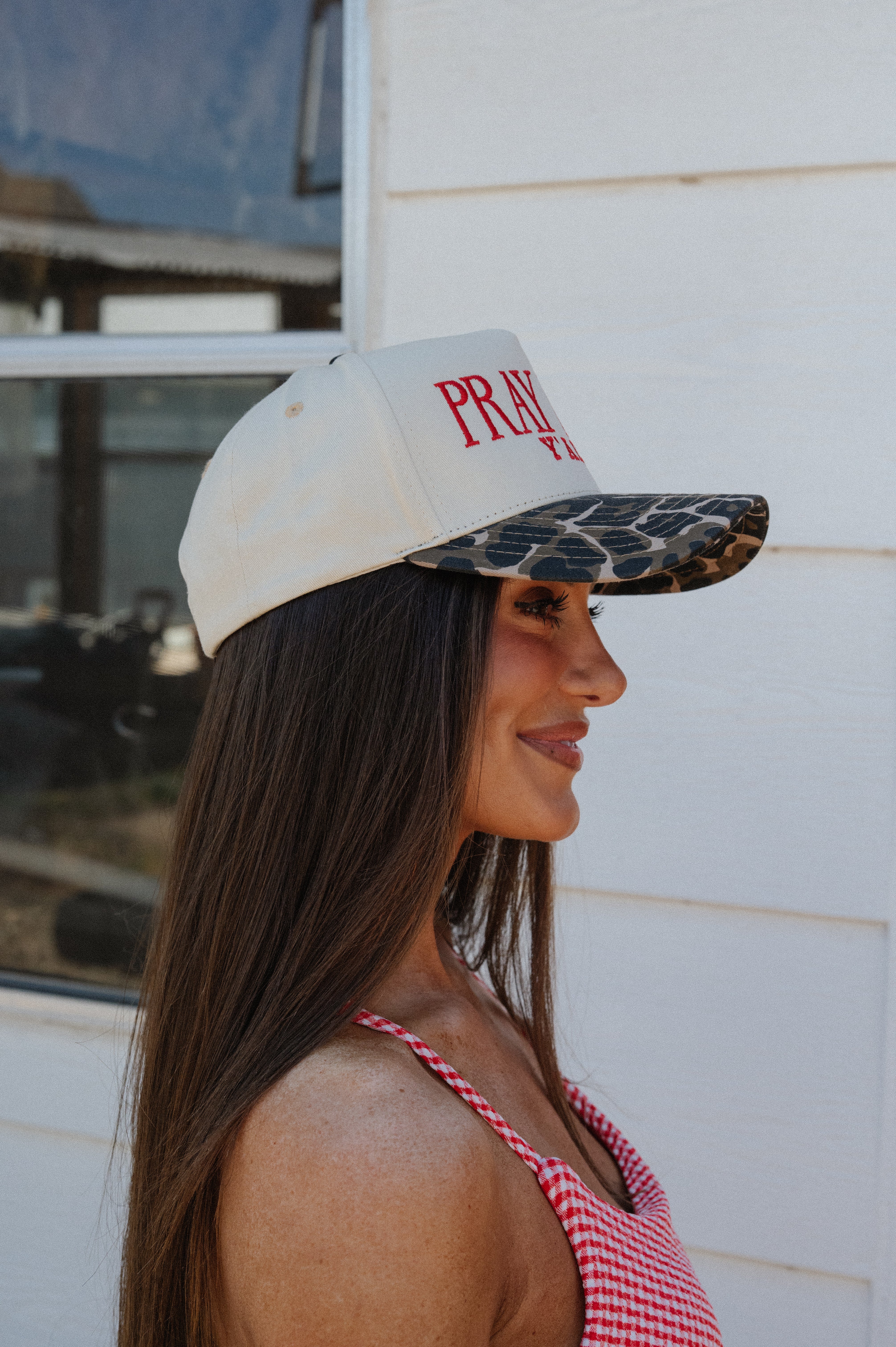 PRAY BIG Y'ALL Trucker Hat- Leopard