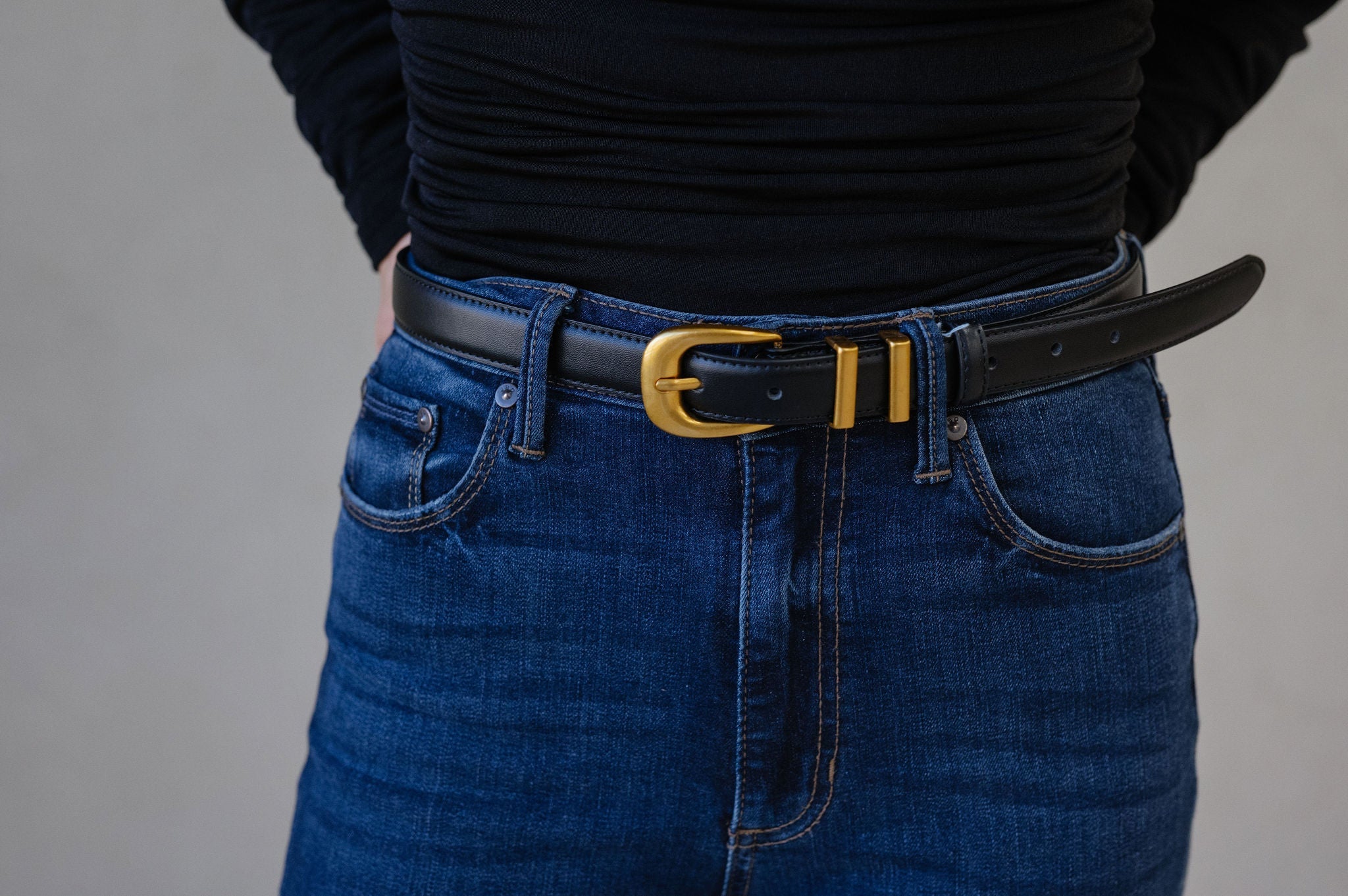 April Leather Belt- Black