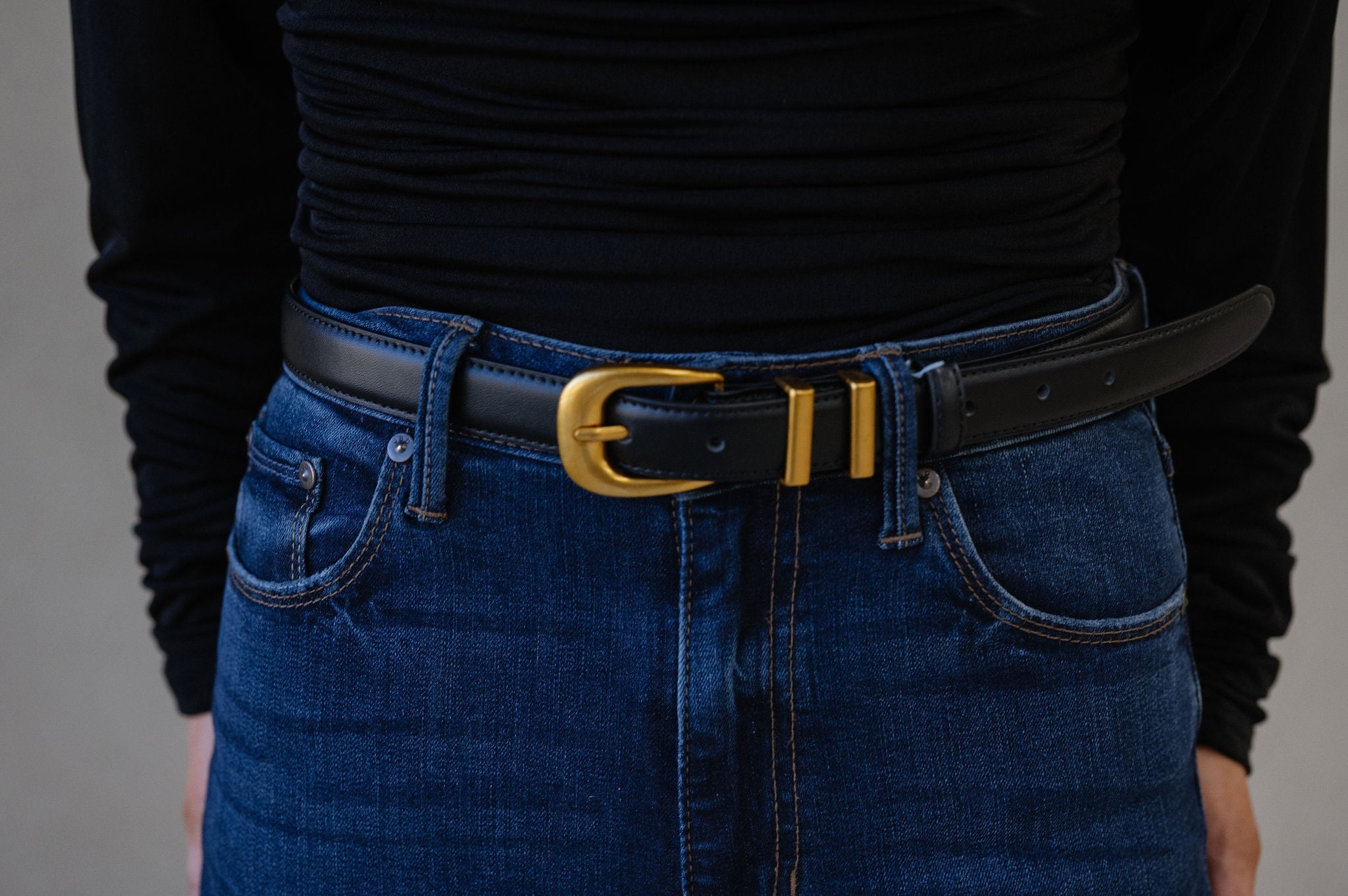 April Leather Belt- Black