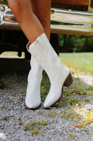 Albany Boots-White Leather