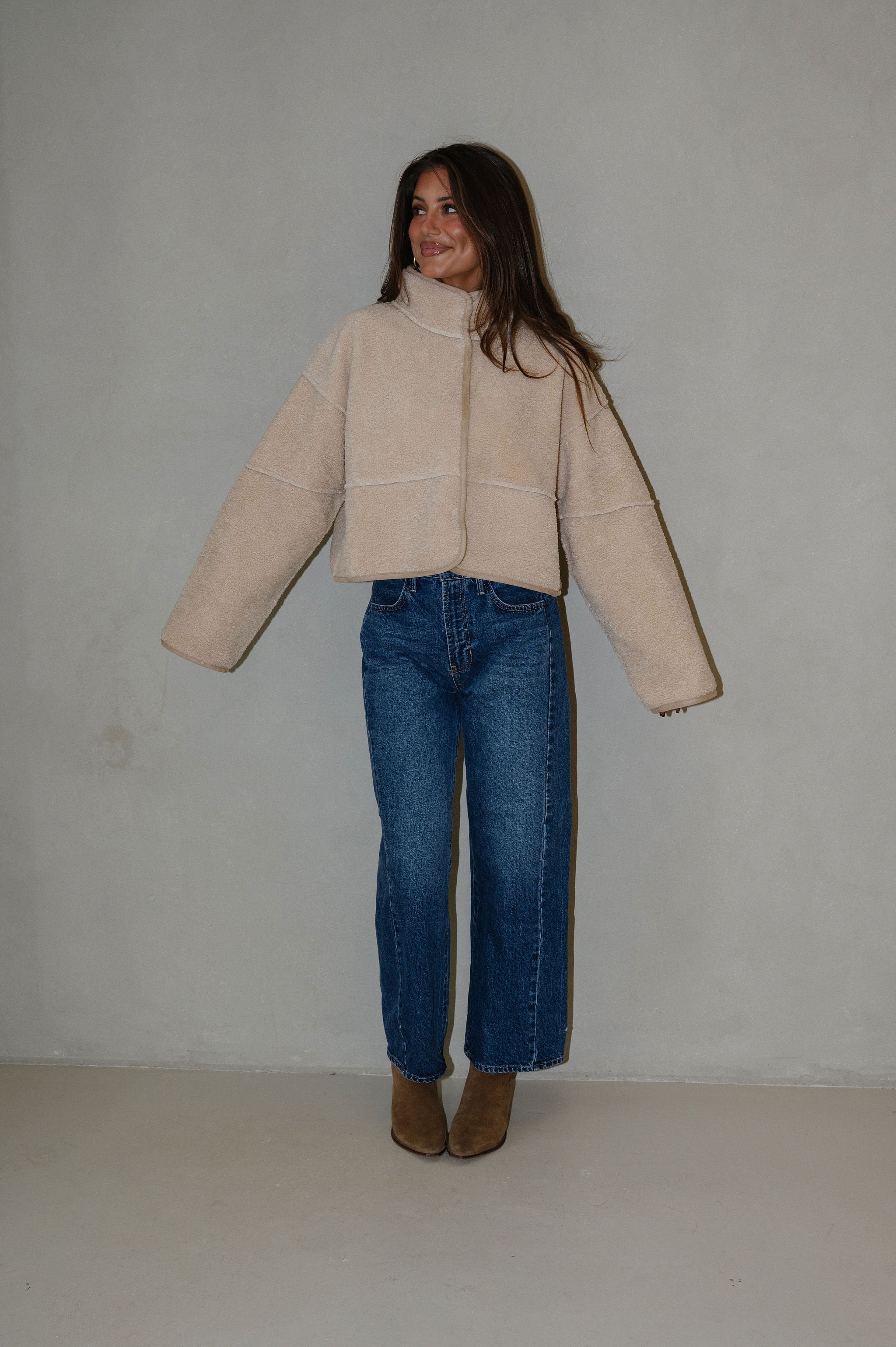 Alpine Bomber Jacket-Beige