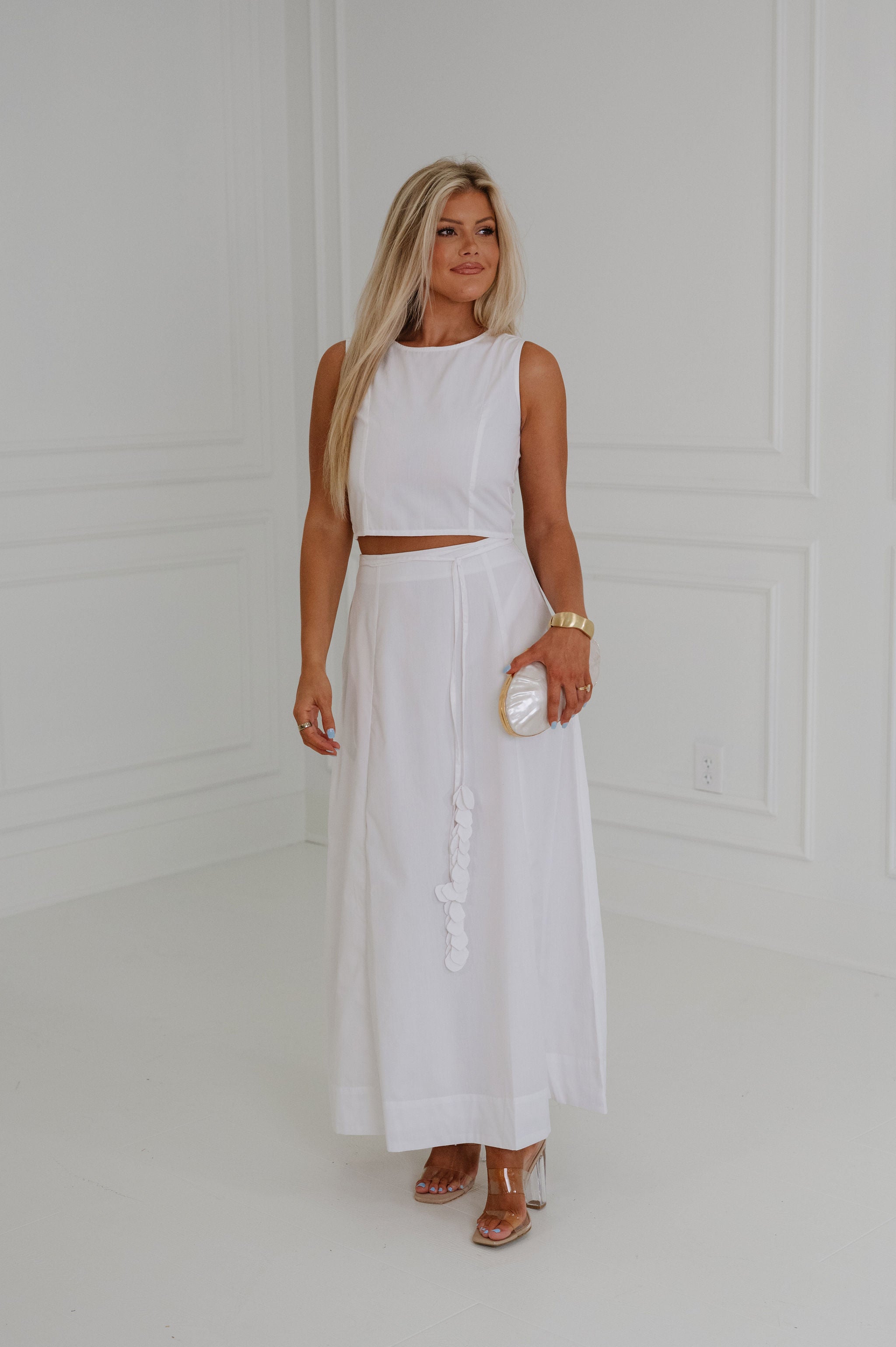 Avery Skirt Set-White