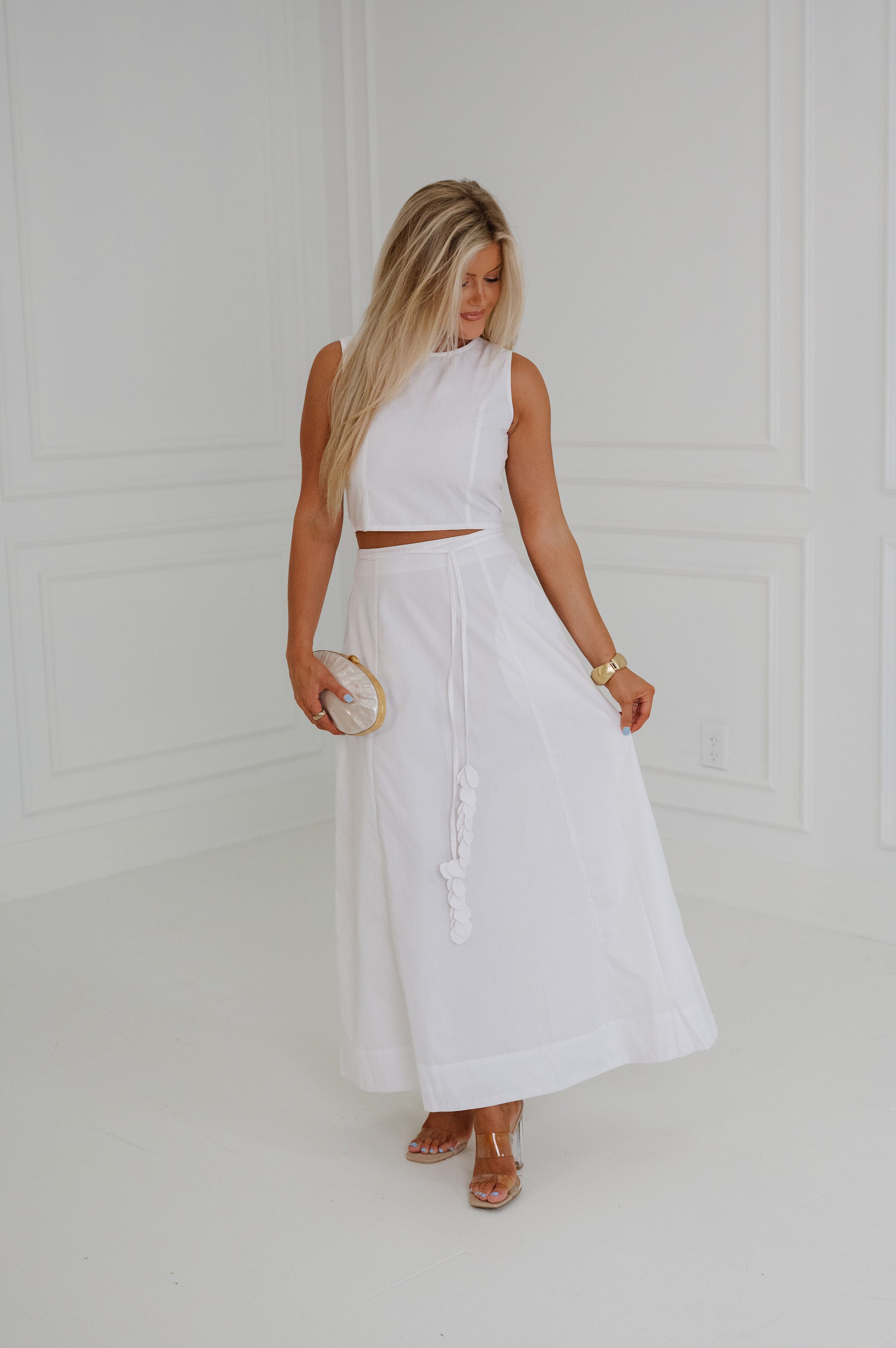 Avery Skirt Set-White