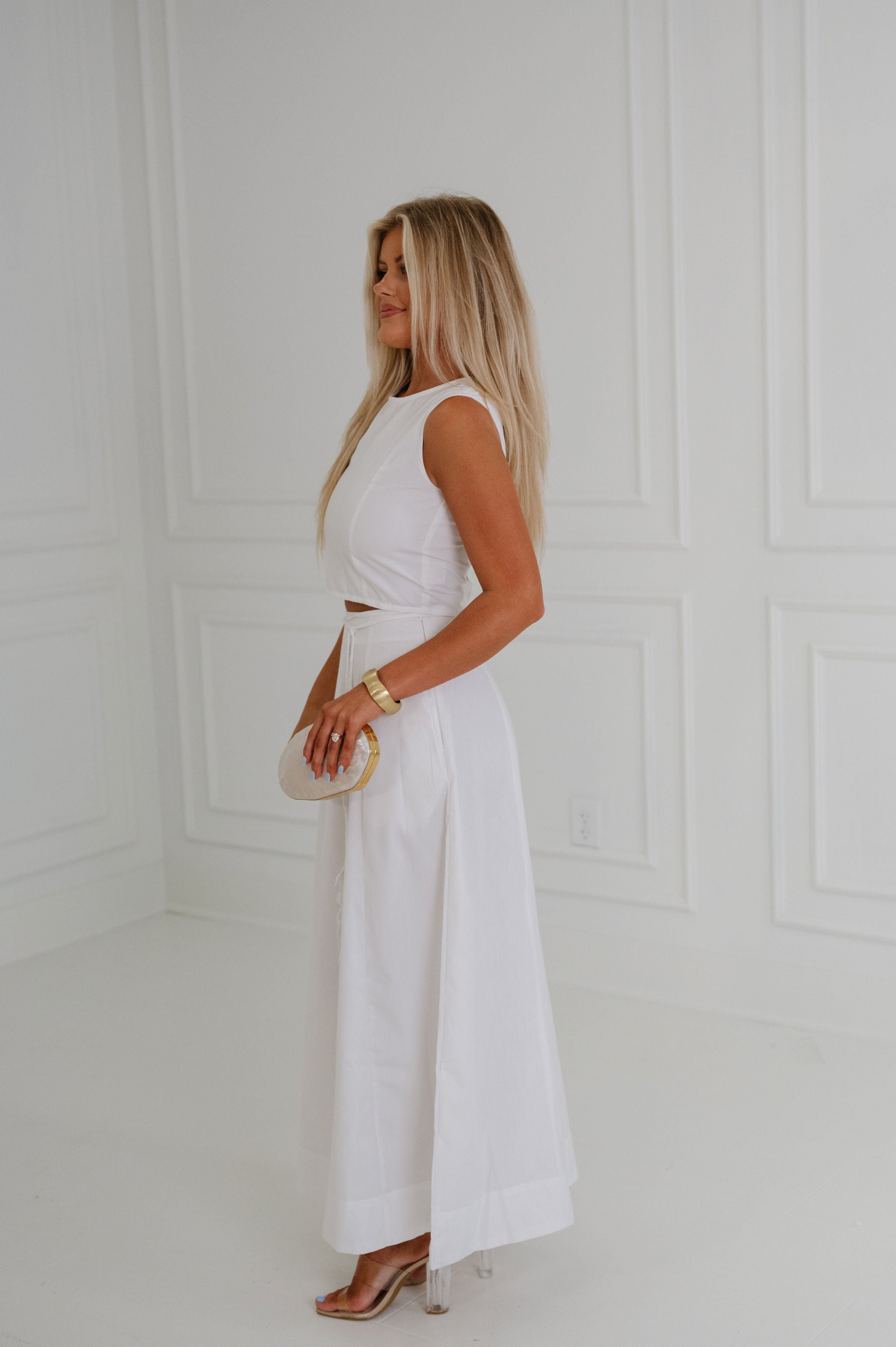 Avery Skirt Set-White