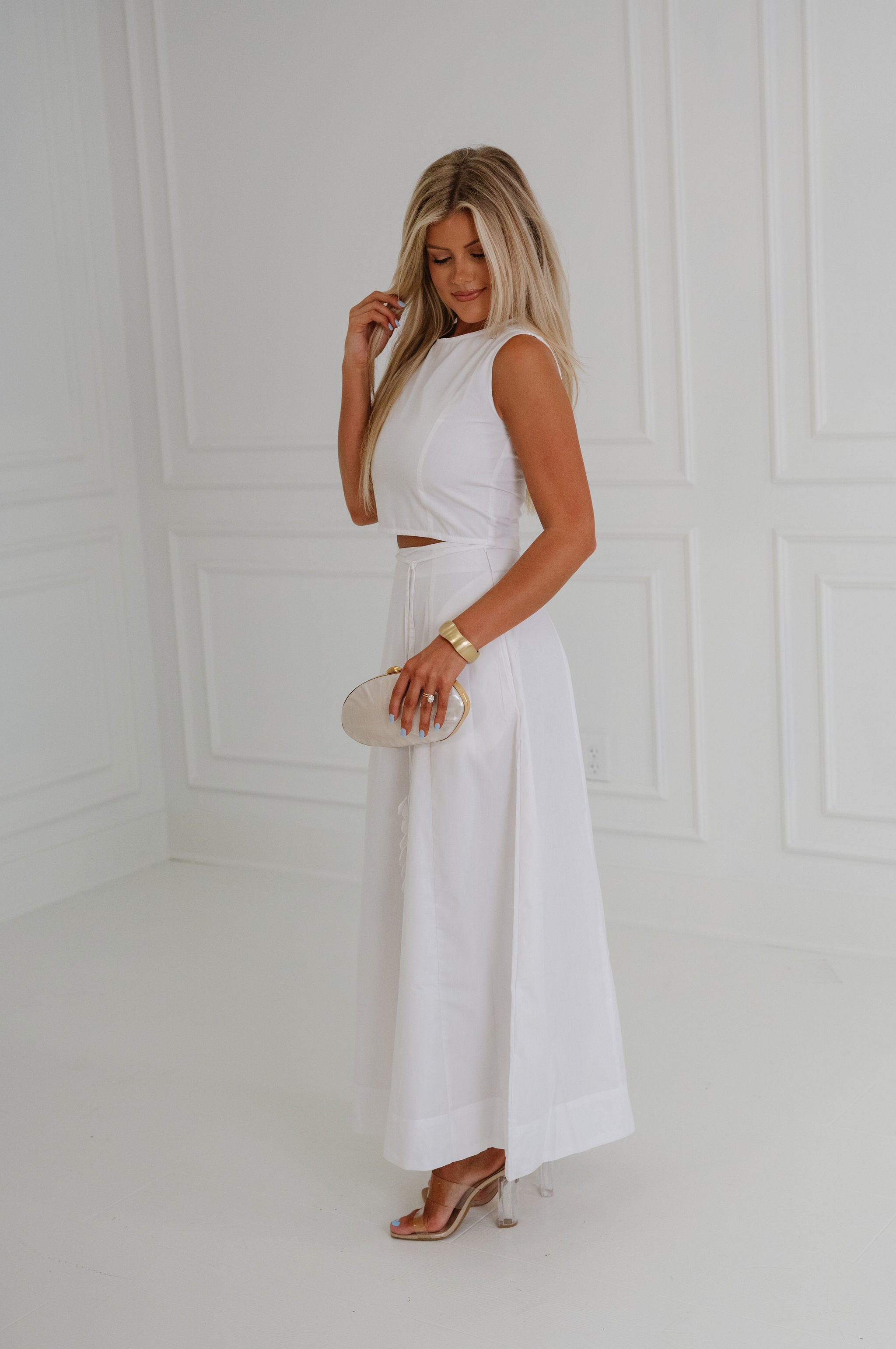 Avery Skirt Set-White