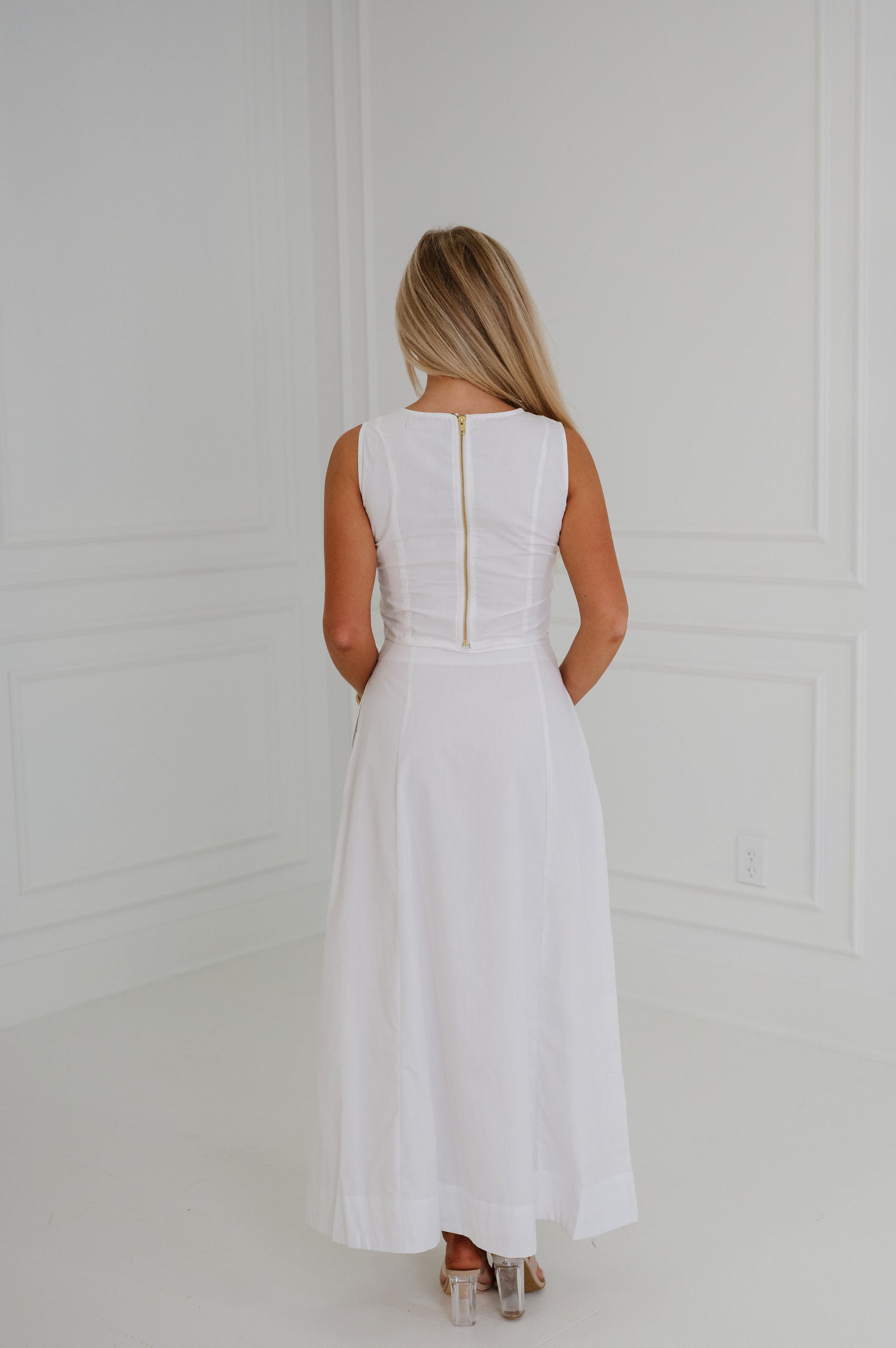 Avery Skirt Set-White