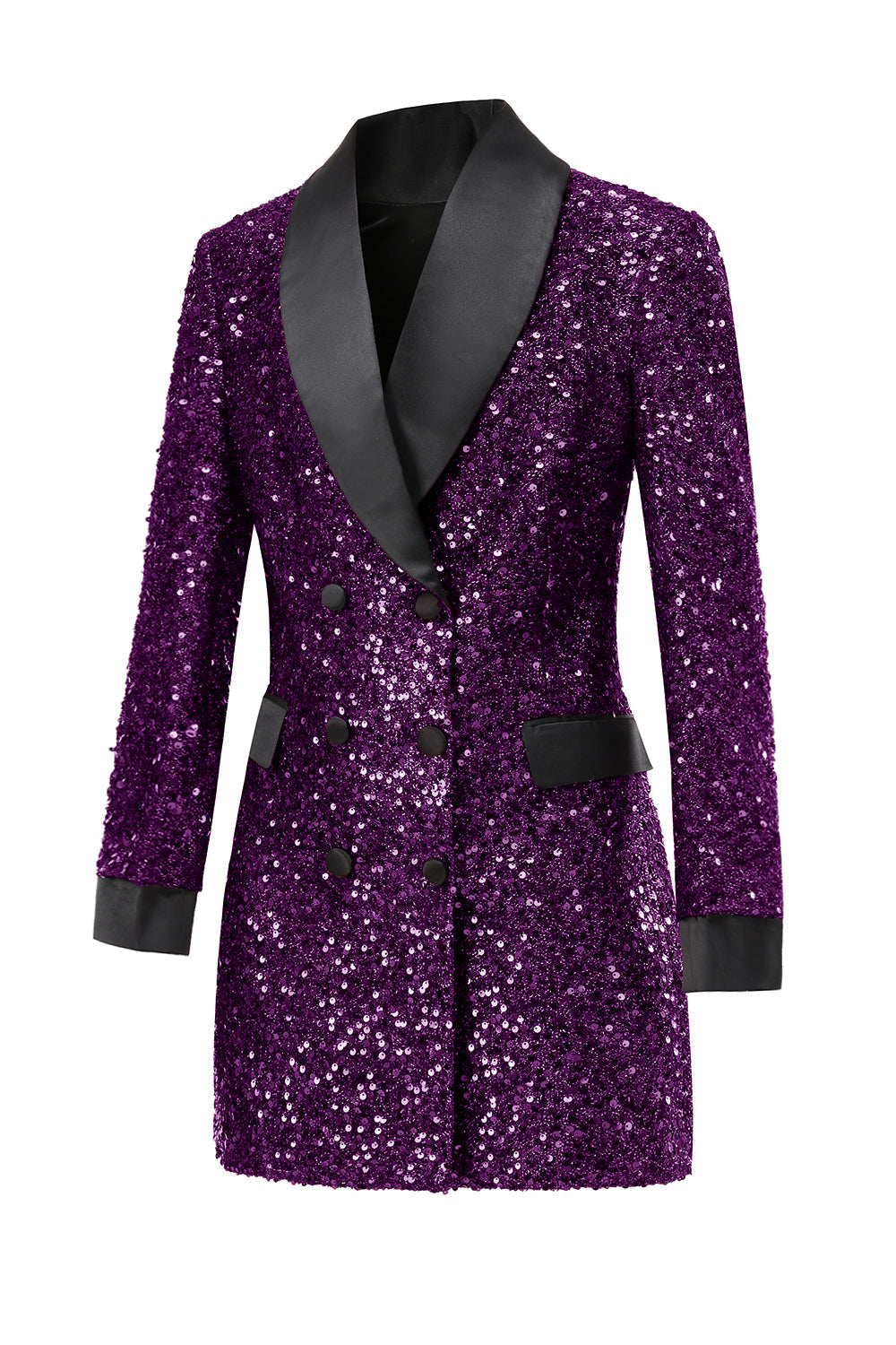 Sparkly Burgundy Bodycon Maxi Women's Blazer