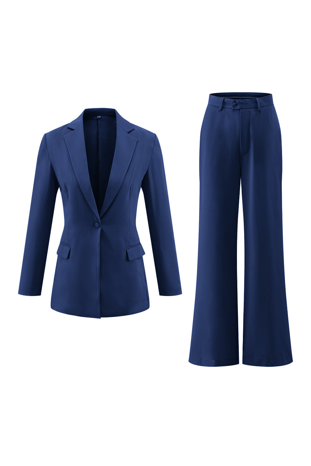 Fuchsia Long Sleeves 2 Piece Business Suits with Pockets