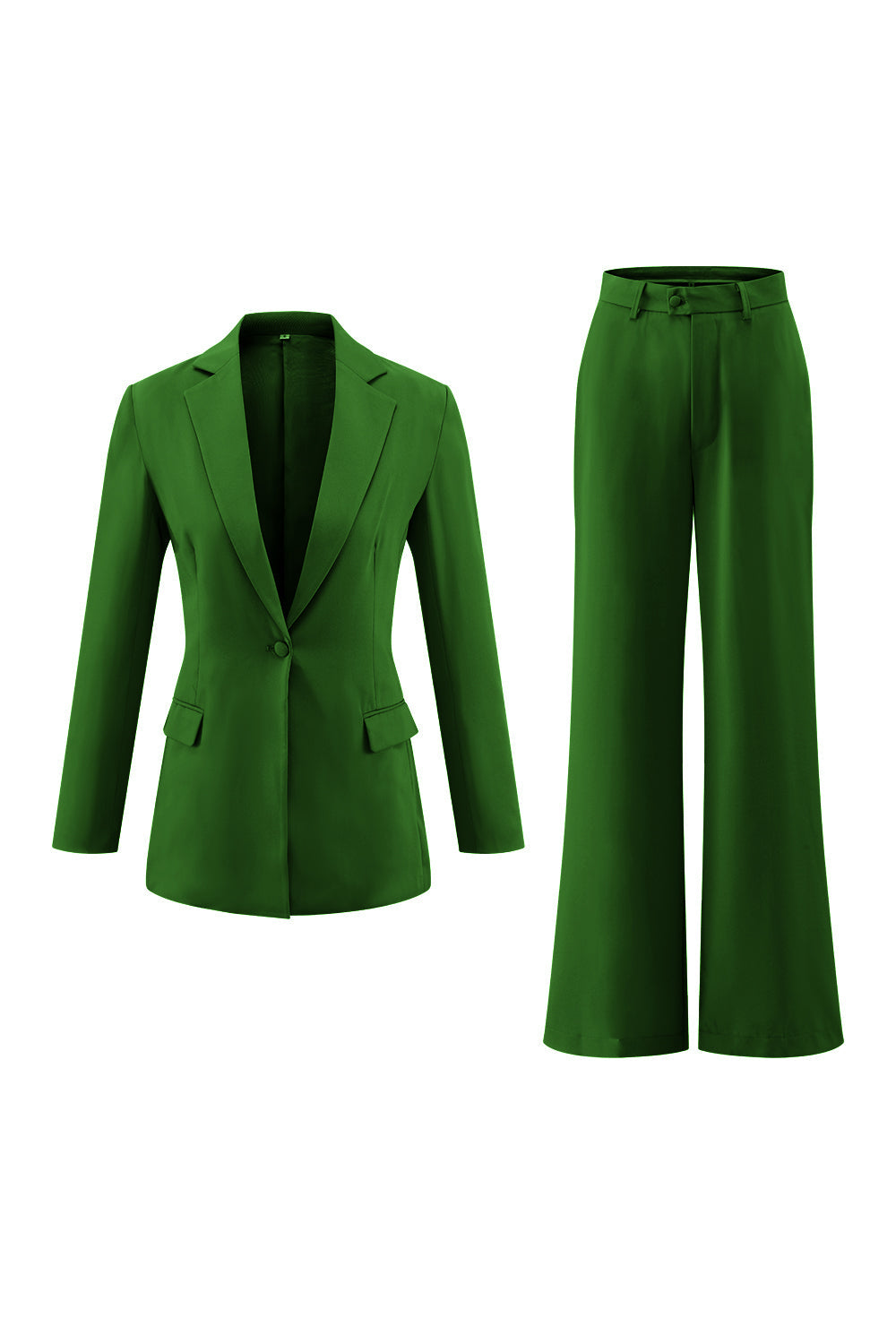 Fuchsia Long Sleeves 2 Piece Business Suits with Pockets