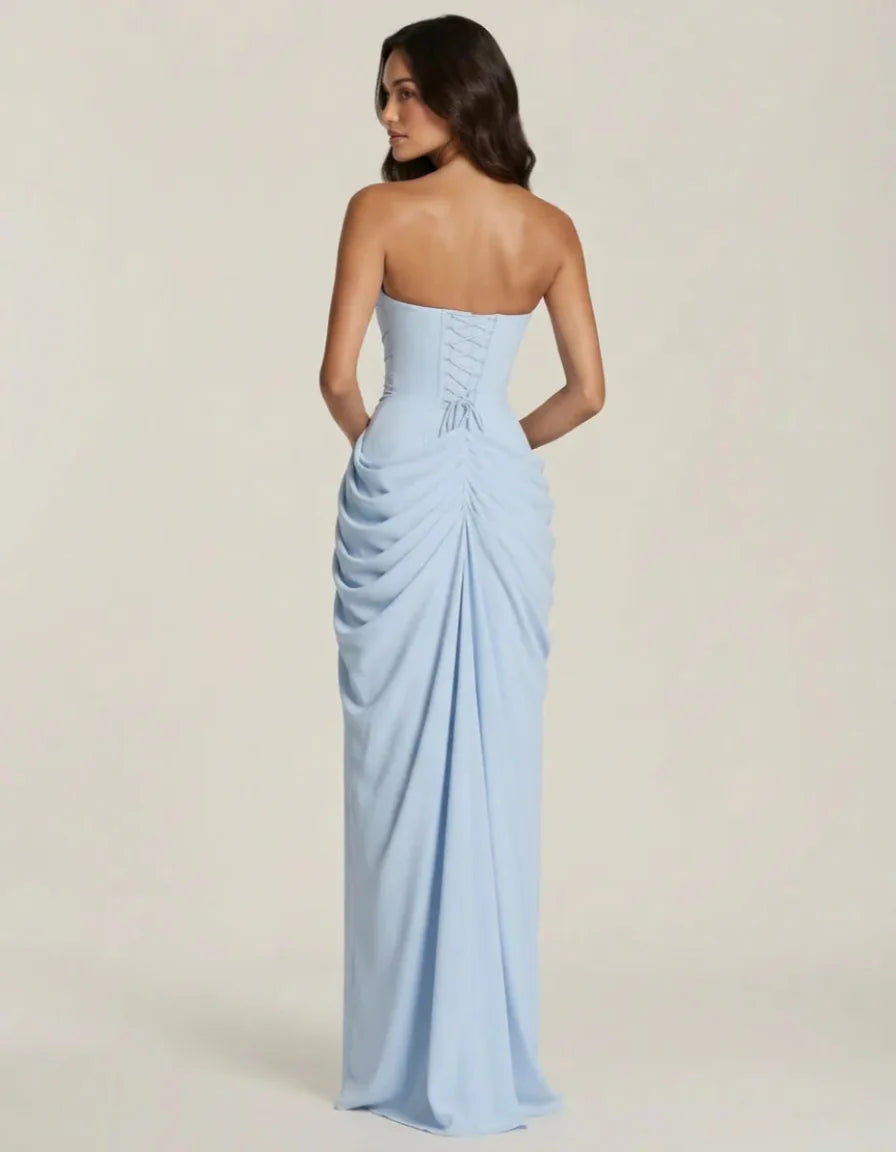 The Dhalia — Draped Strapless Evening Gown