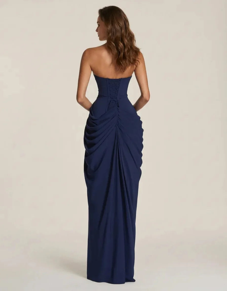 The Dhalia — Draped Strapless Evening Gown