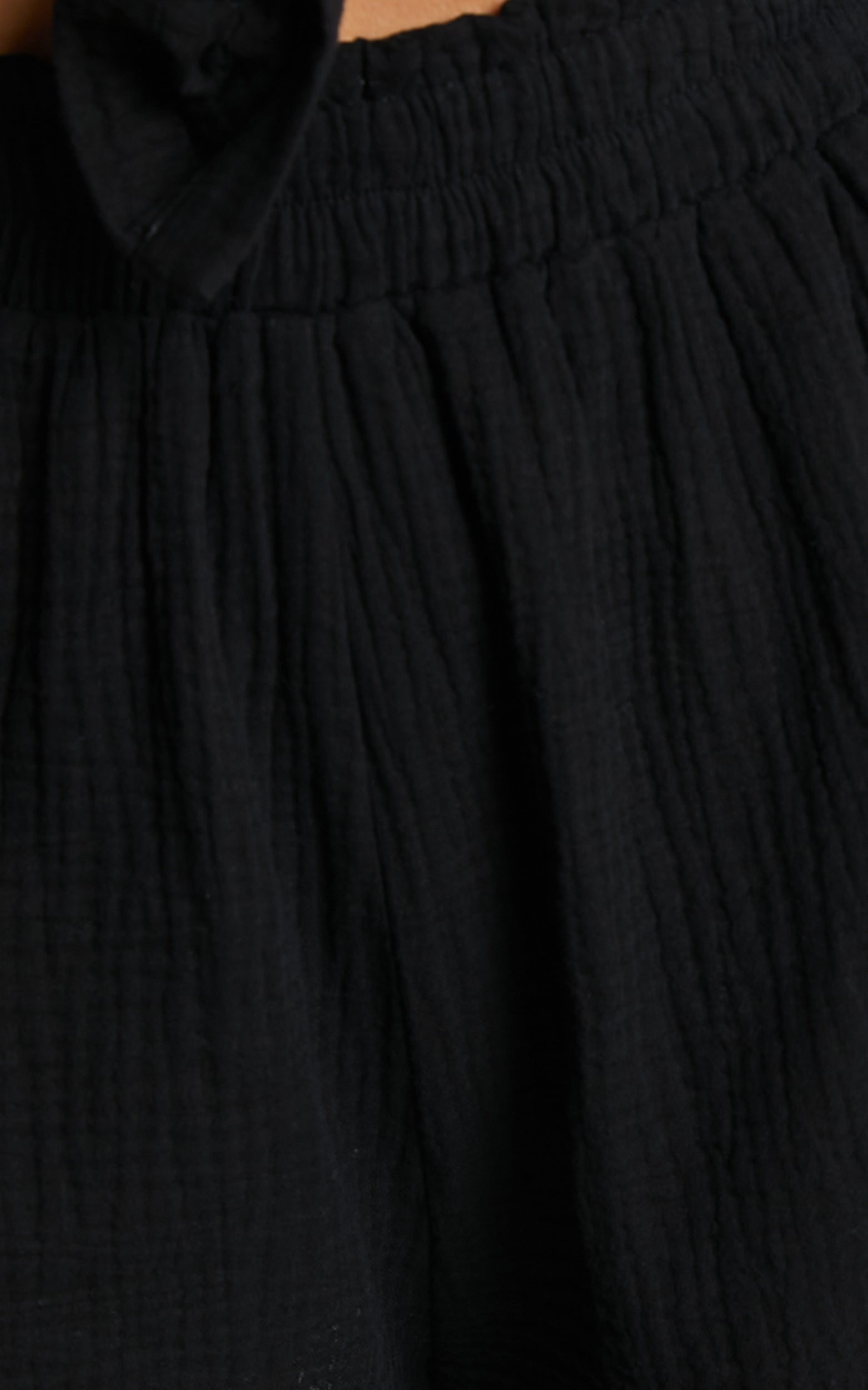 Donita Shorts - Elastic Waist Shorts in Black