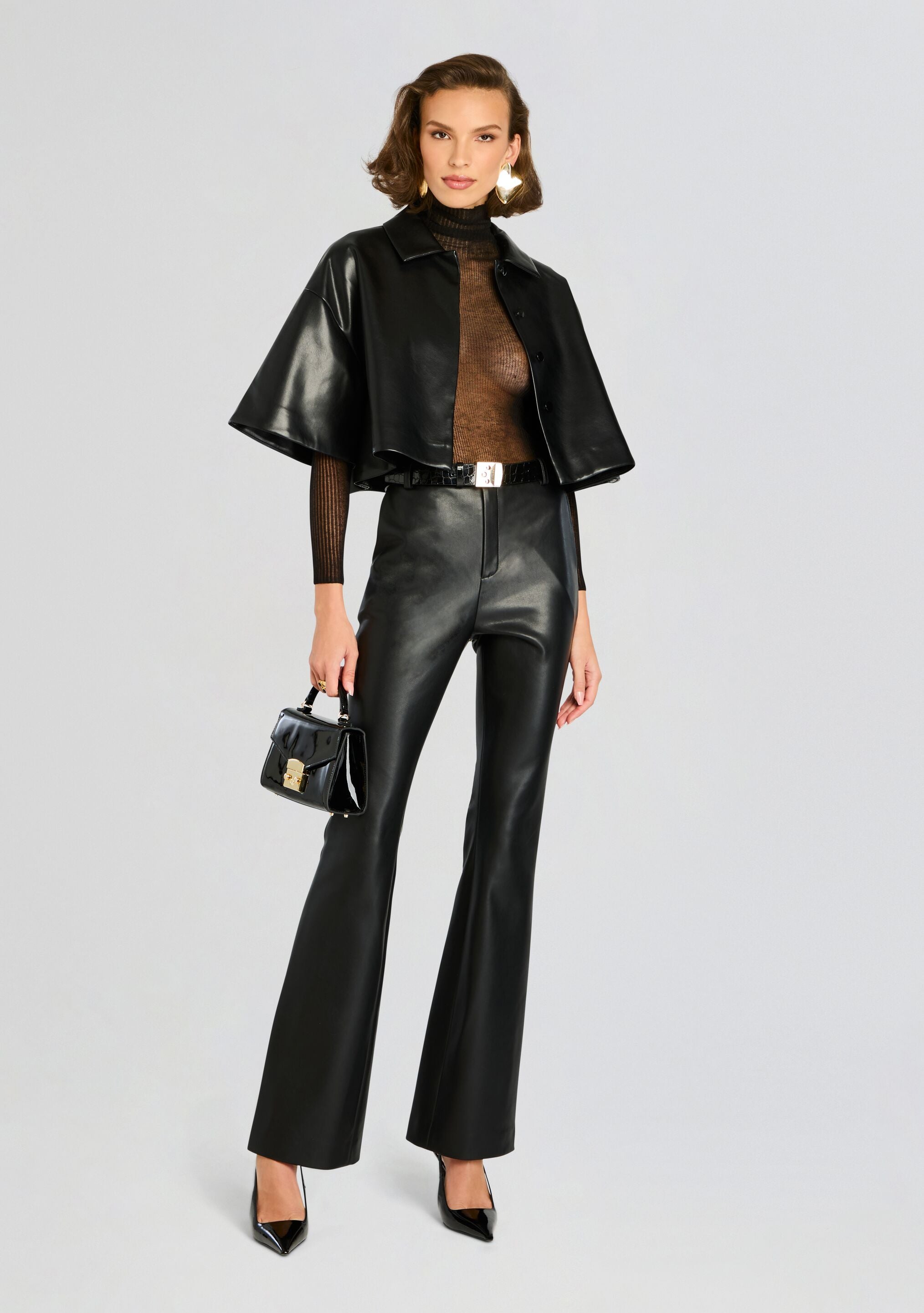 Adi Vegan Leather Cropped Jacket