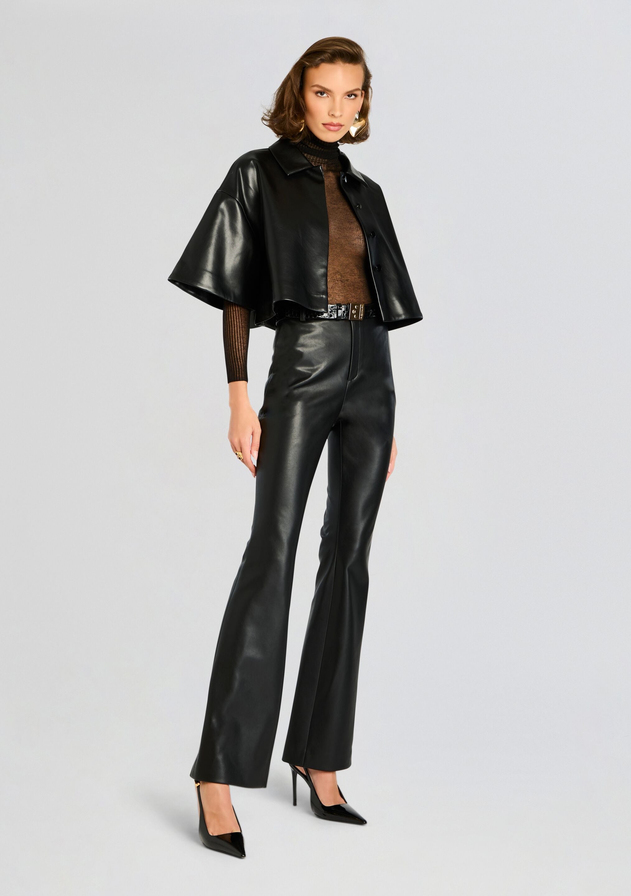 Adi Vegan Leather Cropped Jacket