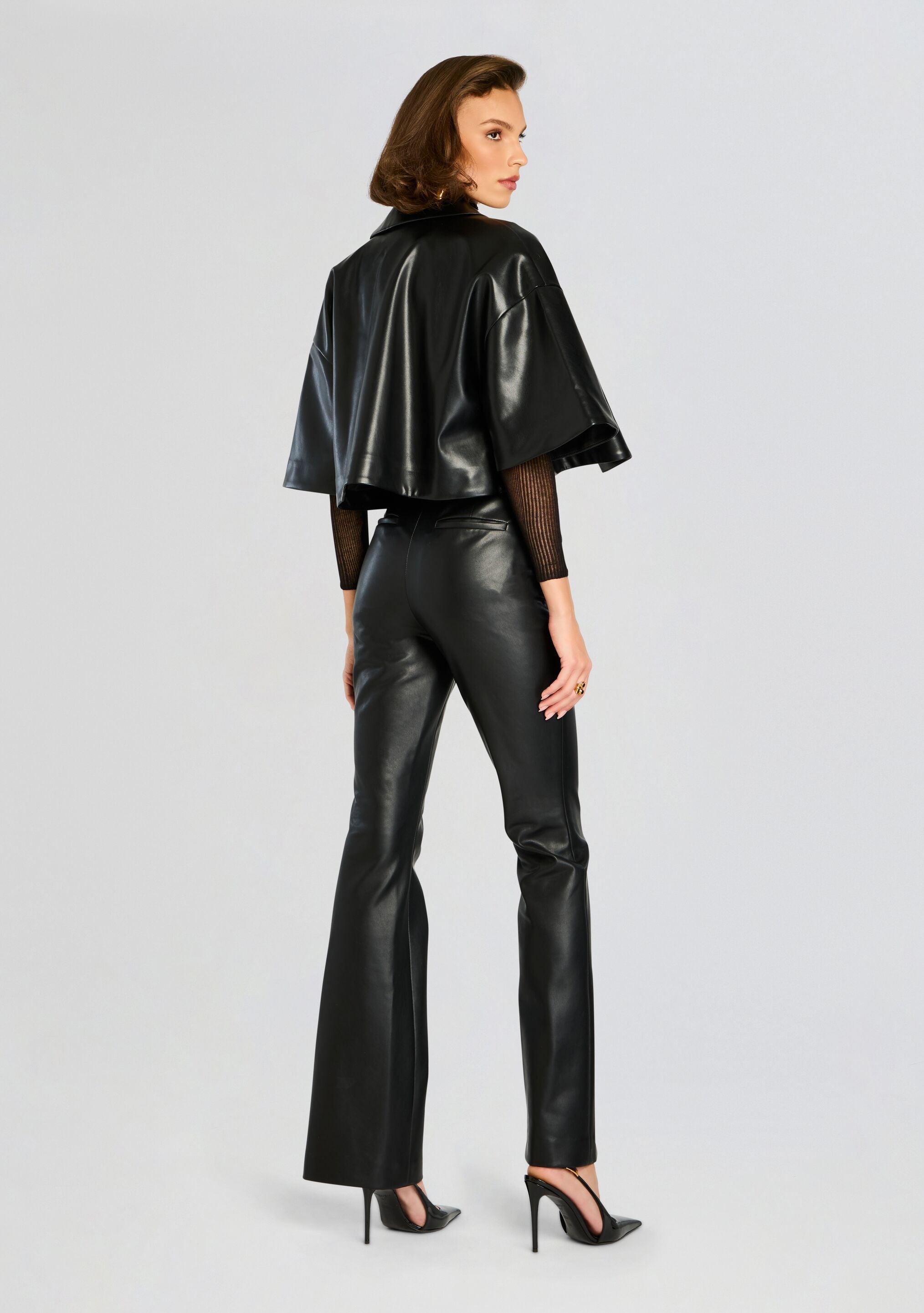 Adi Vegan Leather Cropped Jacket